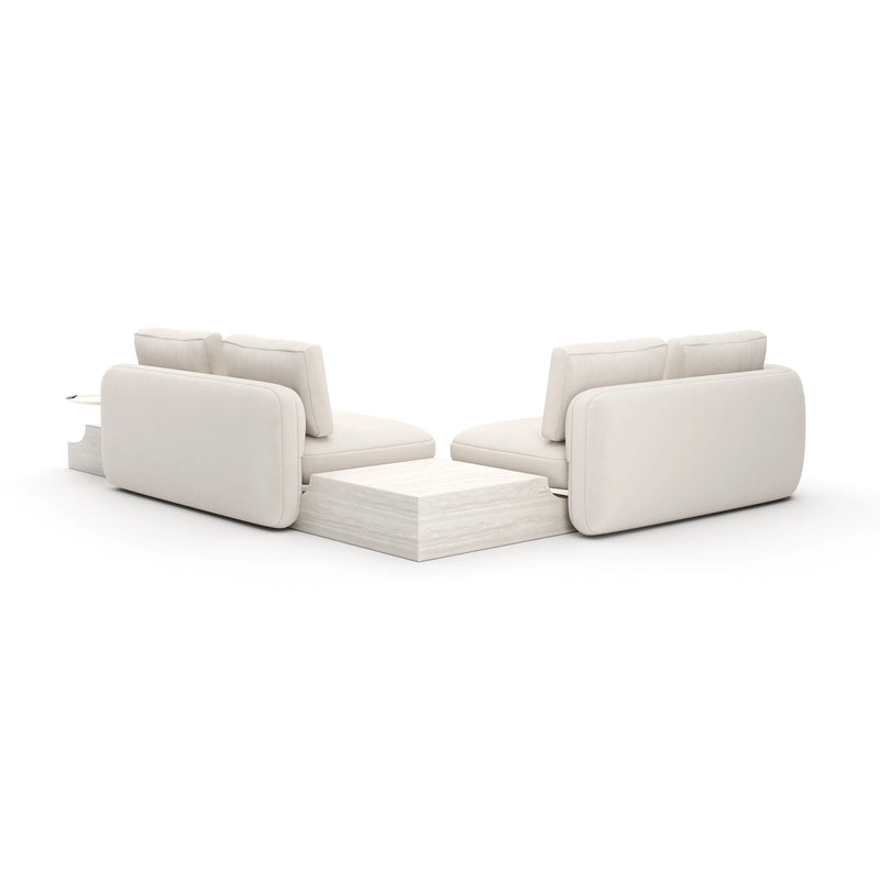 Overlap Wedge Sectional Ecru