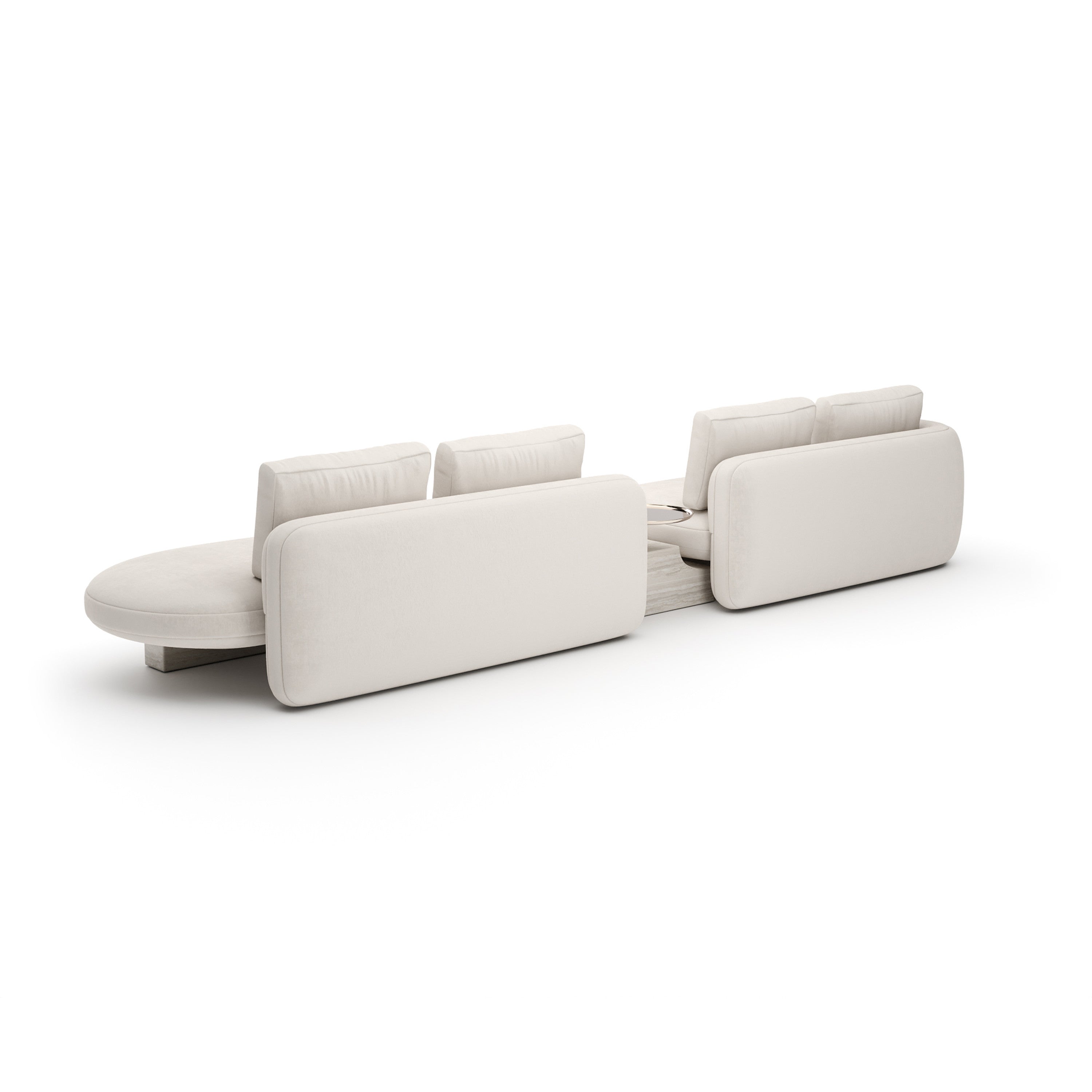 *Overlap Right Bumper Sectional Ecru - 3rd angle