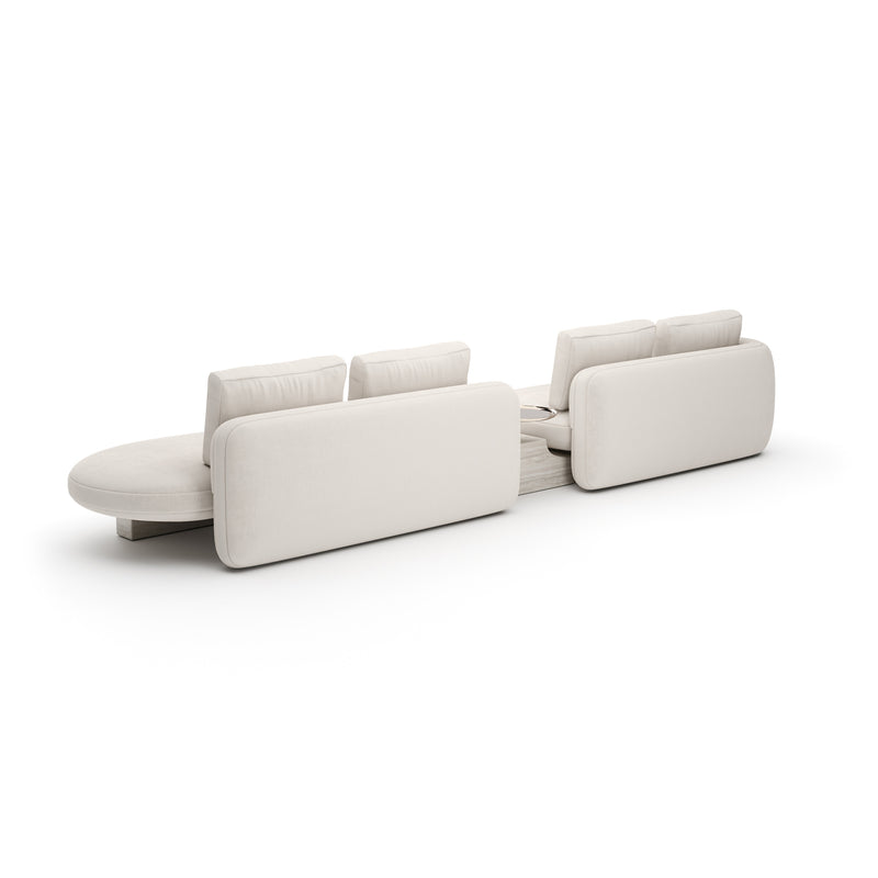 Overlap Right Bumper Sectional Ecru