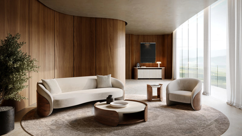 Fleur Wood Back Lounge Chair