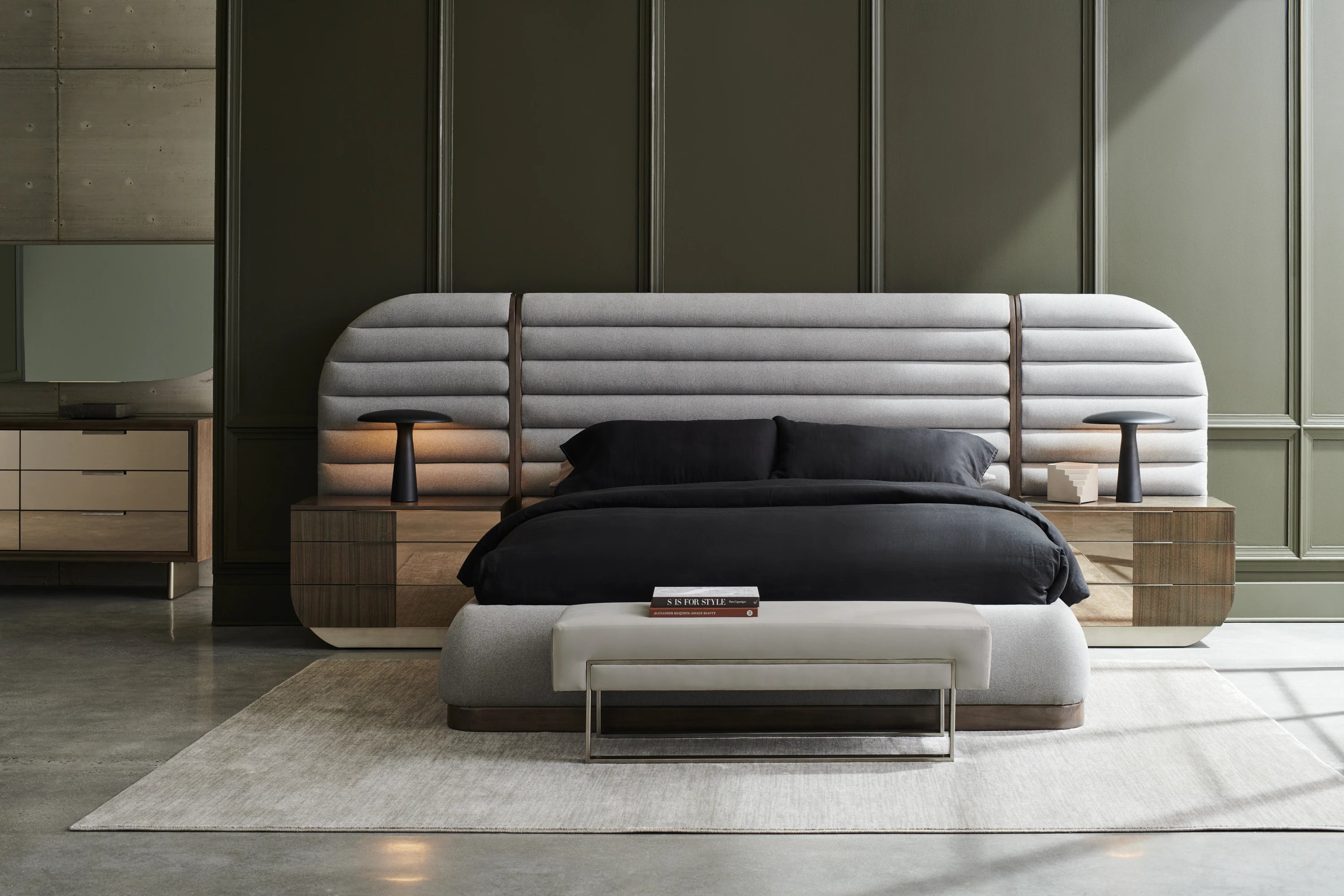 La Moda Uph Bed Side Panels in room - angle 4.0