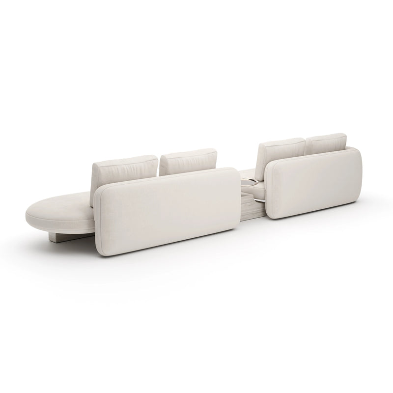 Overlap Right Bumper Sectional Ecru