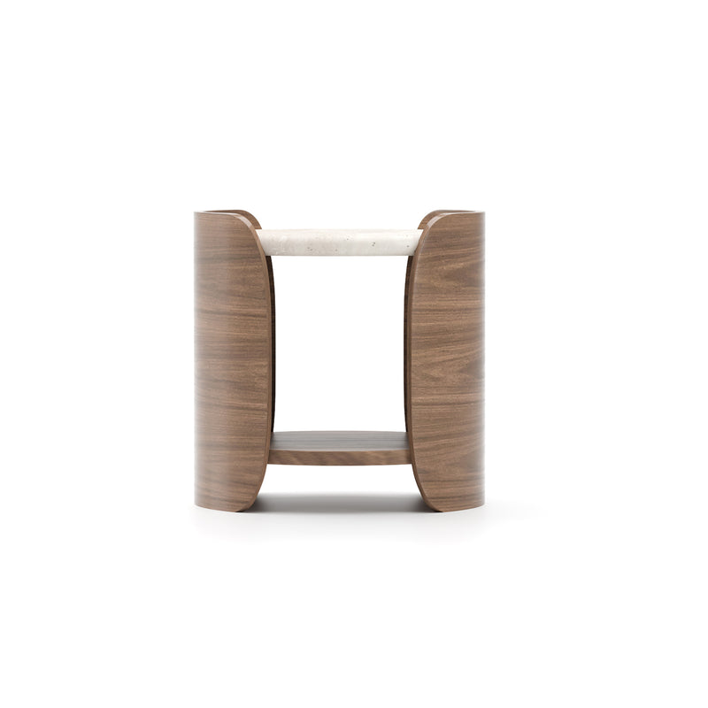 Fleur Side Table W/ Wood Shelf