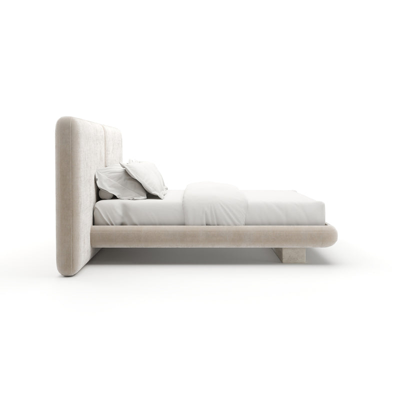 Overlap Uph 2 Panel  Kg Bed Ivory