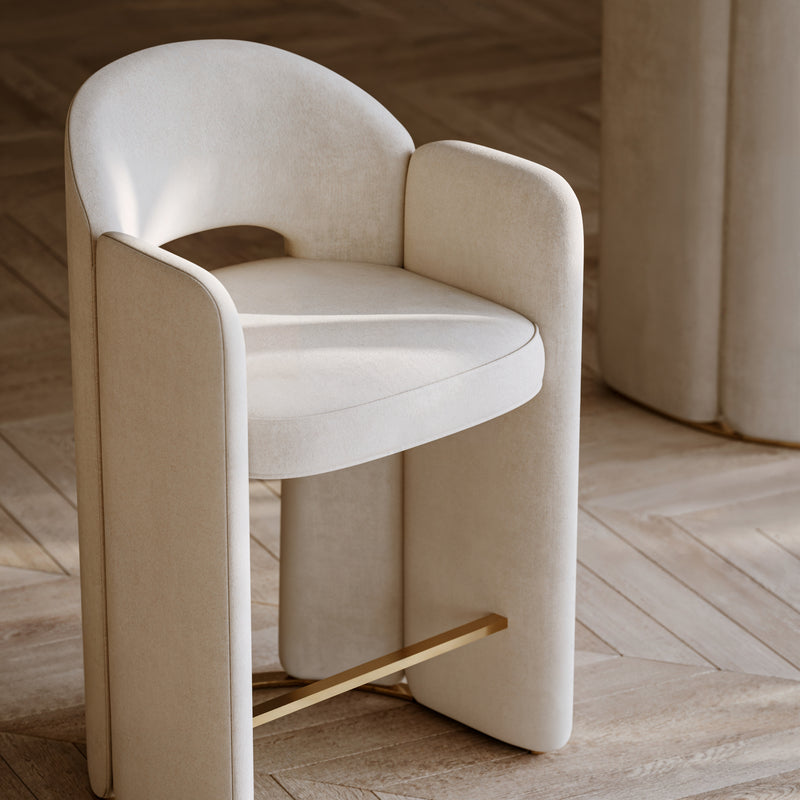 Overlap Bar Stool Ivory