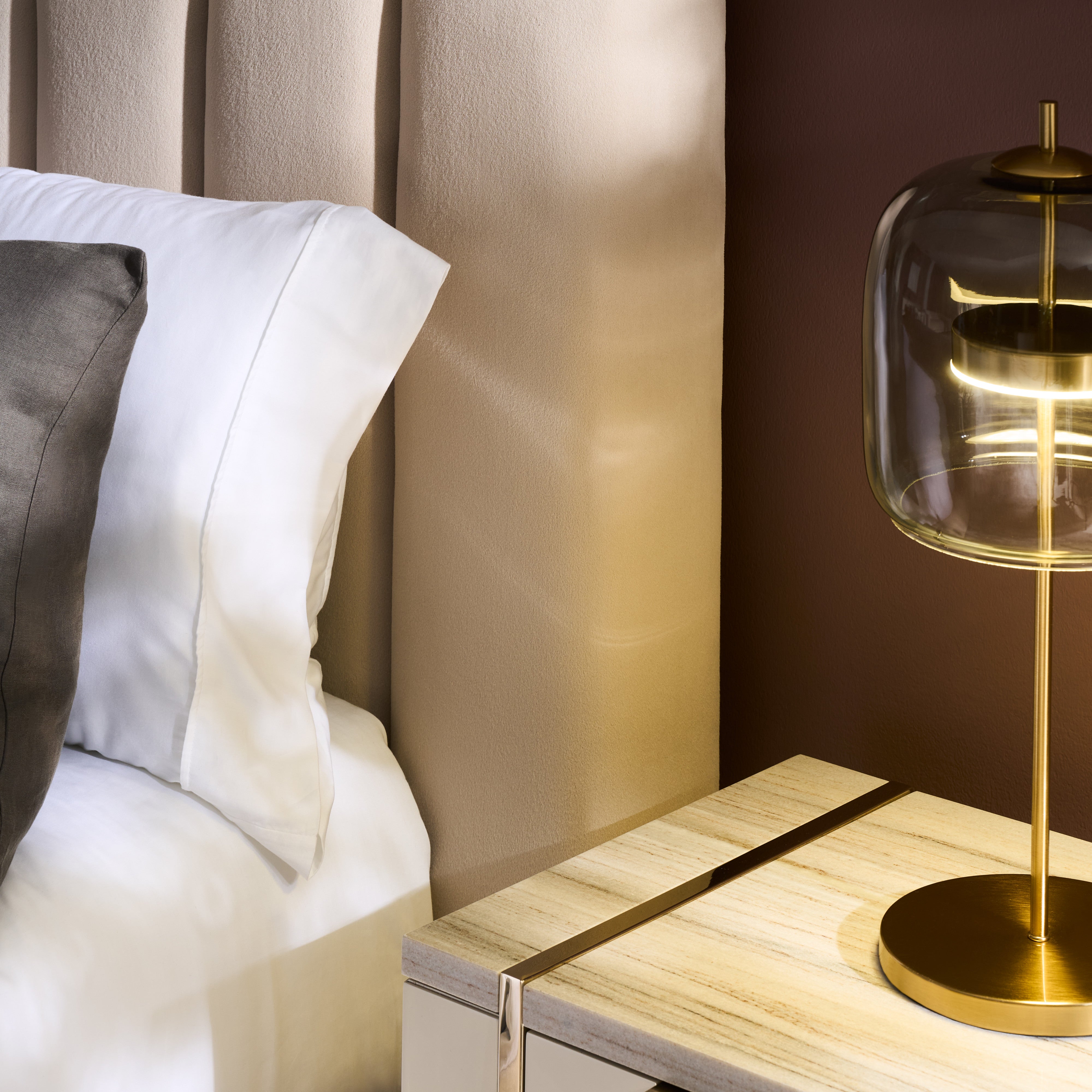 detail of Well Balanced Kg Bed Ecru