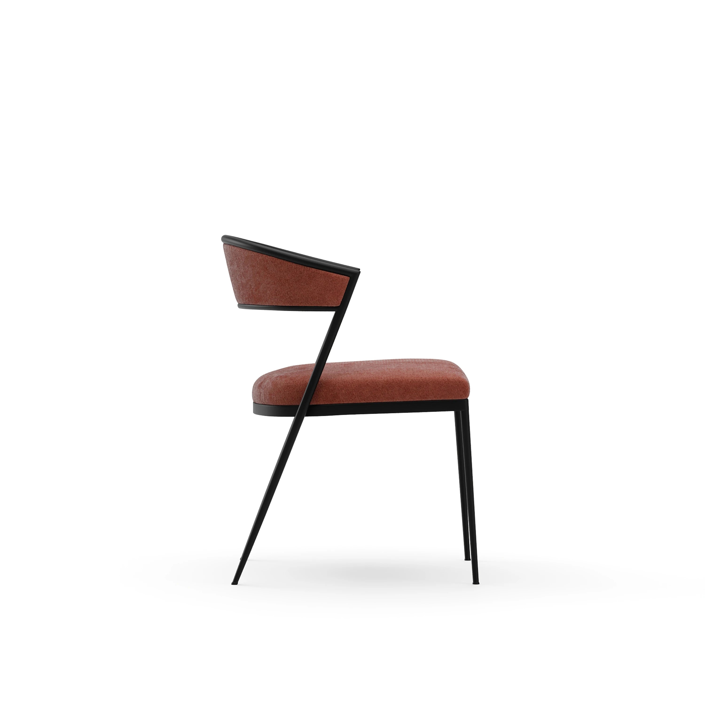 Dario Chocolate Side Chair - Rouge - 2nd angle