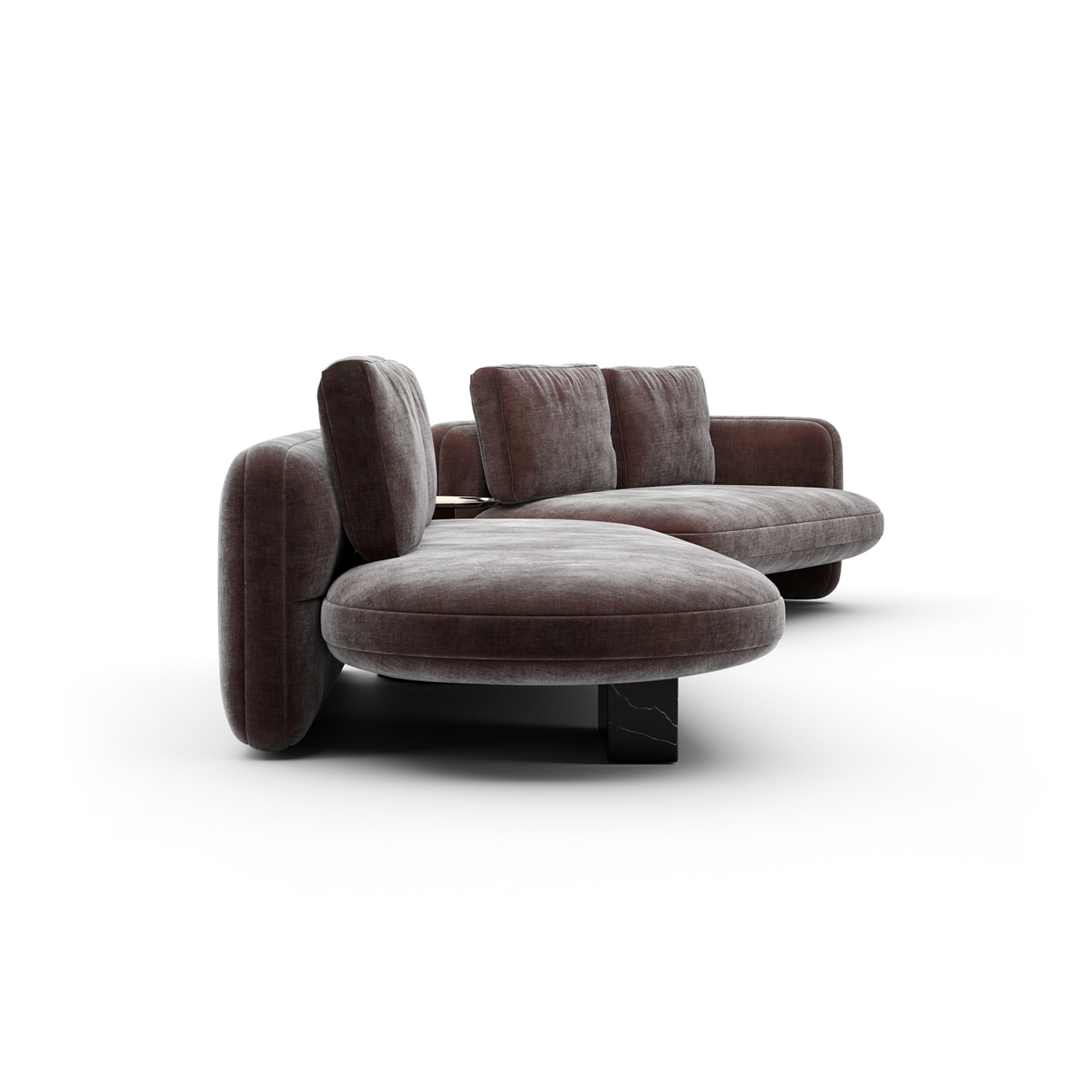 *Overlap Left Bumper Sectional Dk Taupe - 2nd angle