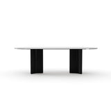 Viola Clear Oval Dble Ped Dining Table - primary image