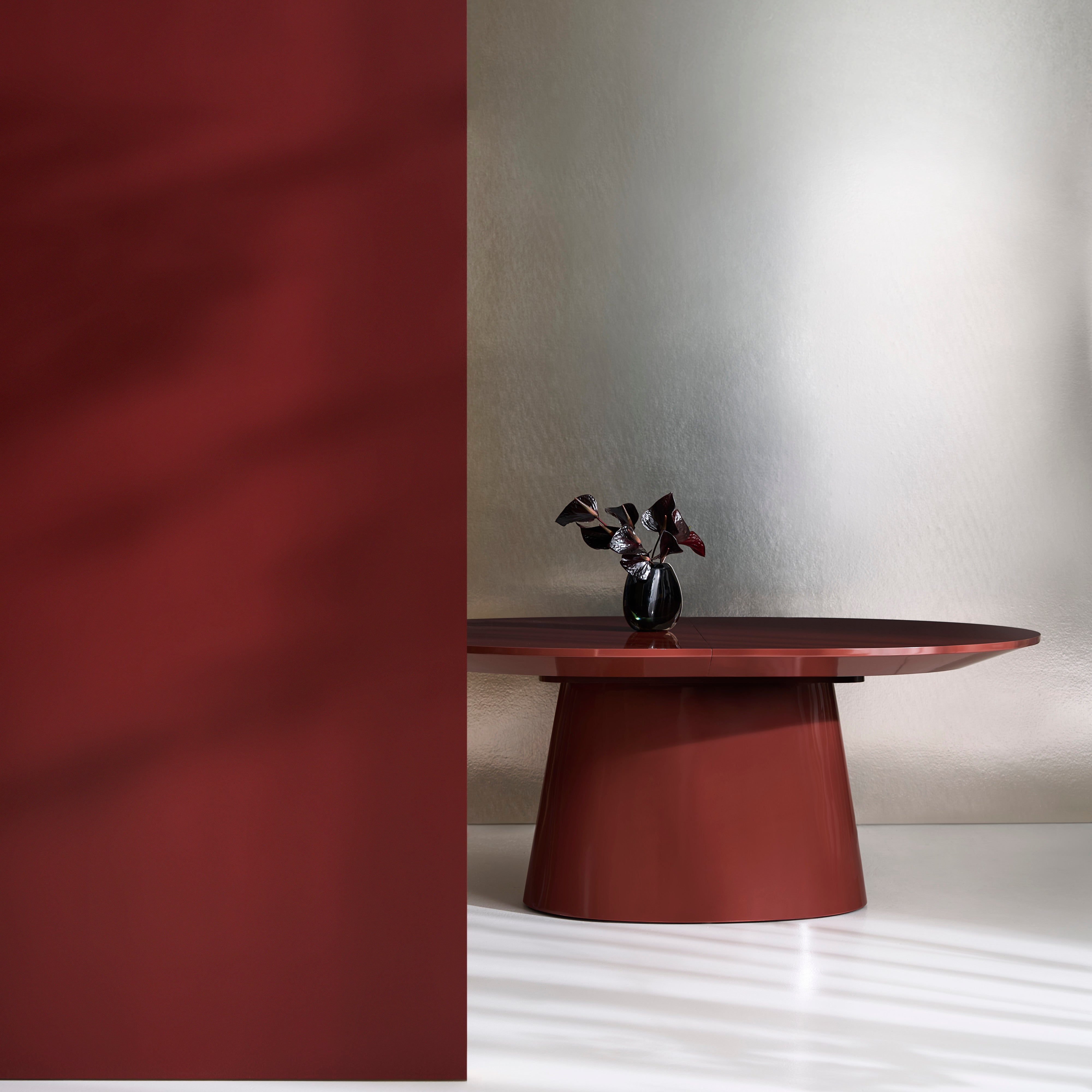 room with Paragon Dining Table - Rouge