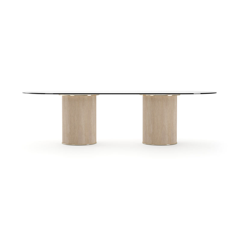 Rhythm Oval Glass Top Dining Table