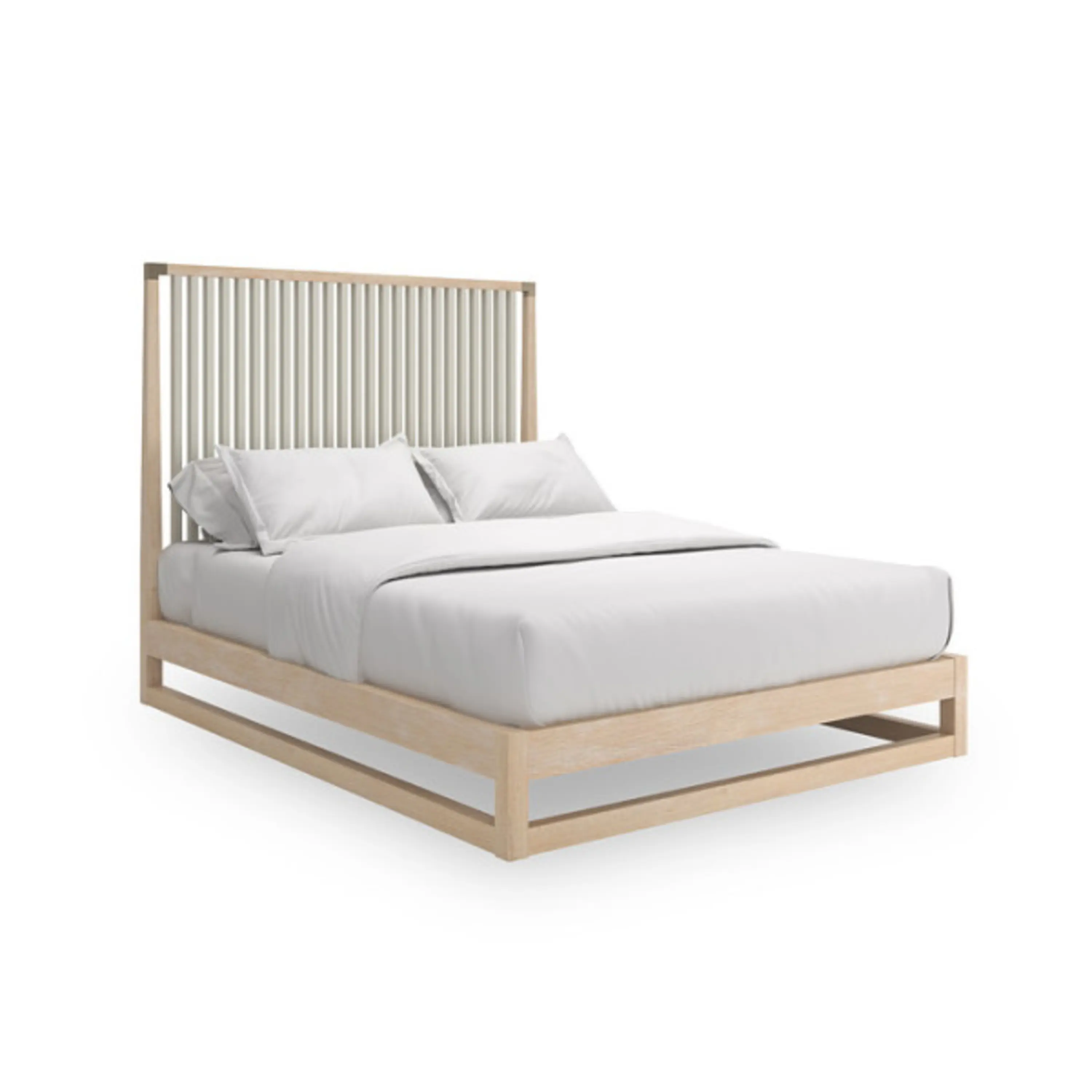 Pinstripe Slatted Kg Bed Light Hb - main image