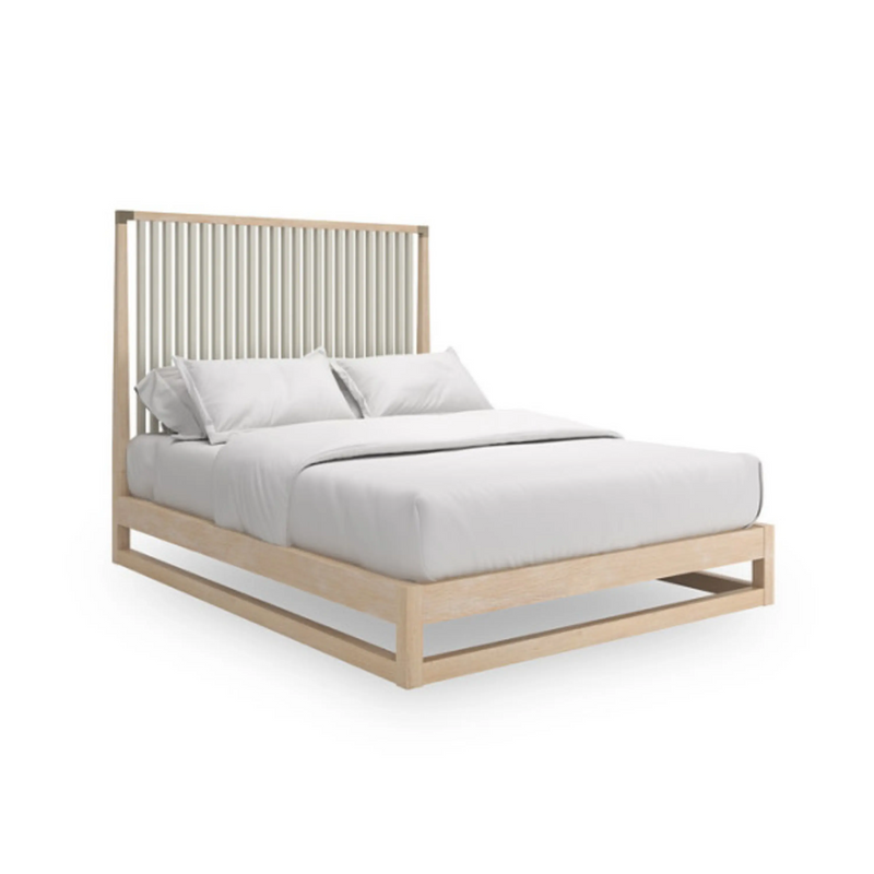 Pinstripe Slatted Kg Bed Light Hb