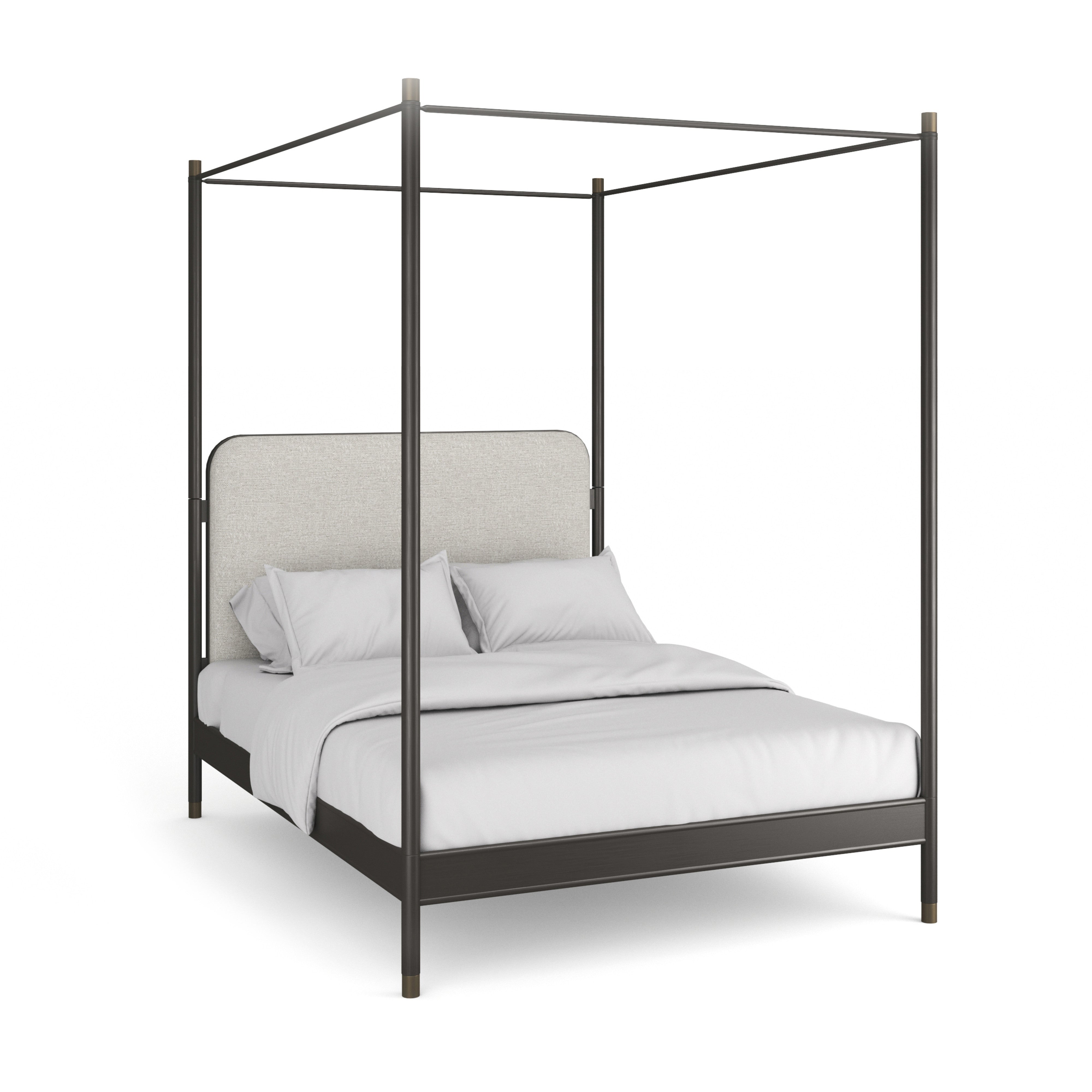 Campaign King Bed With Canopy - angle 2
