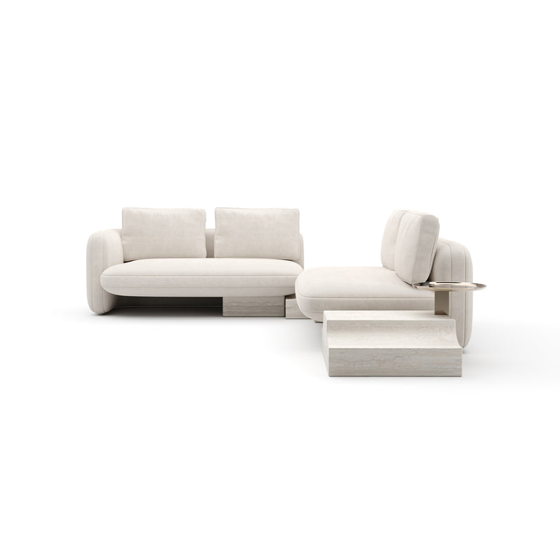 Overlap Wedge Sectional Ecru