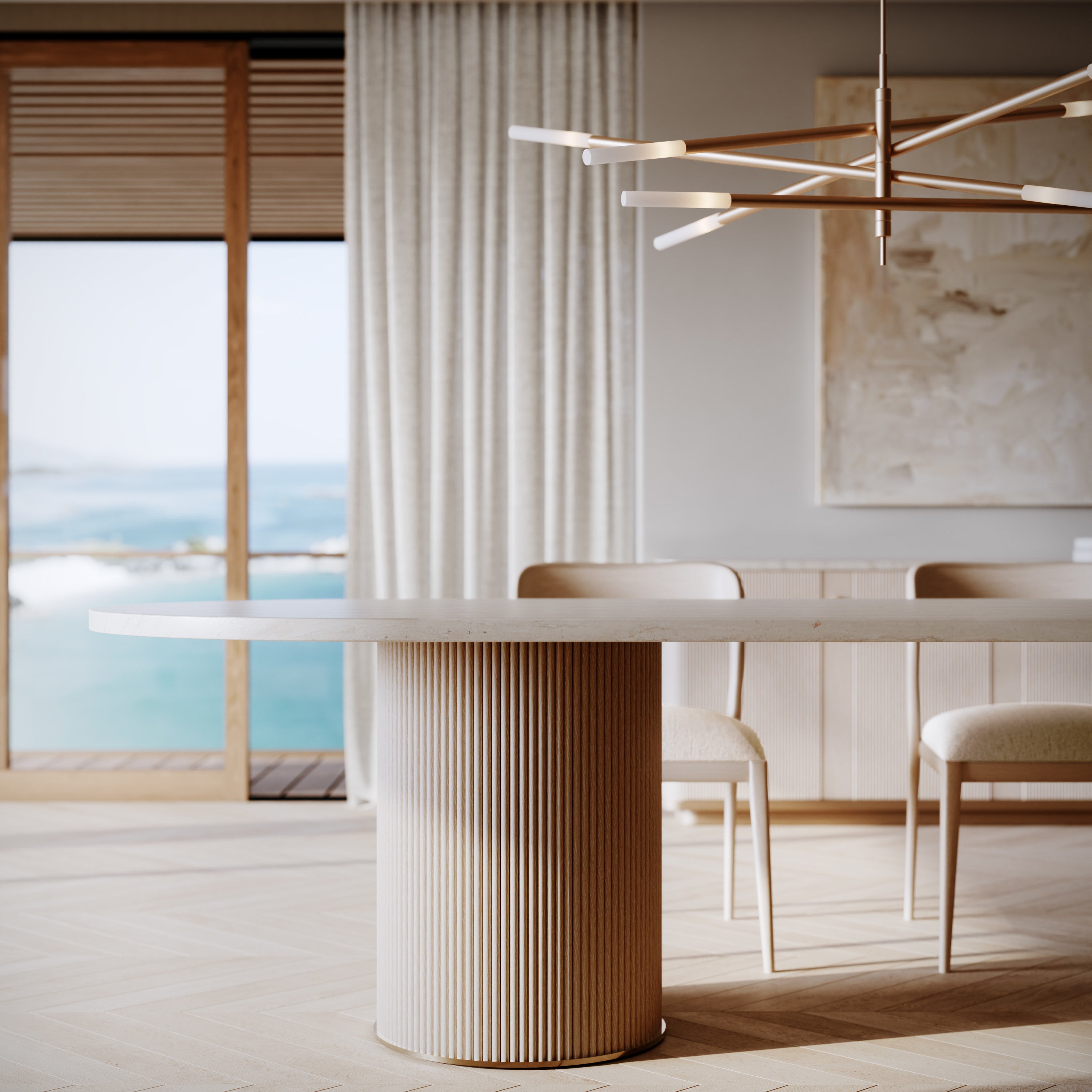 Rhythm Oval Stone Dng Tbl Top - detail 2.0