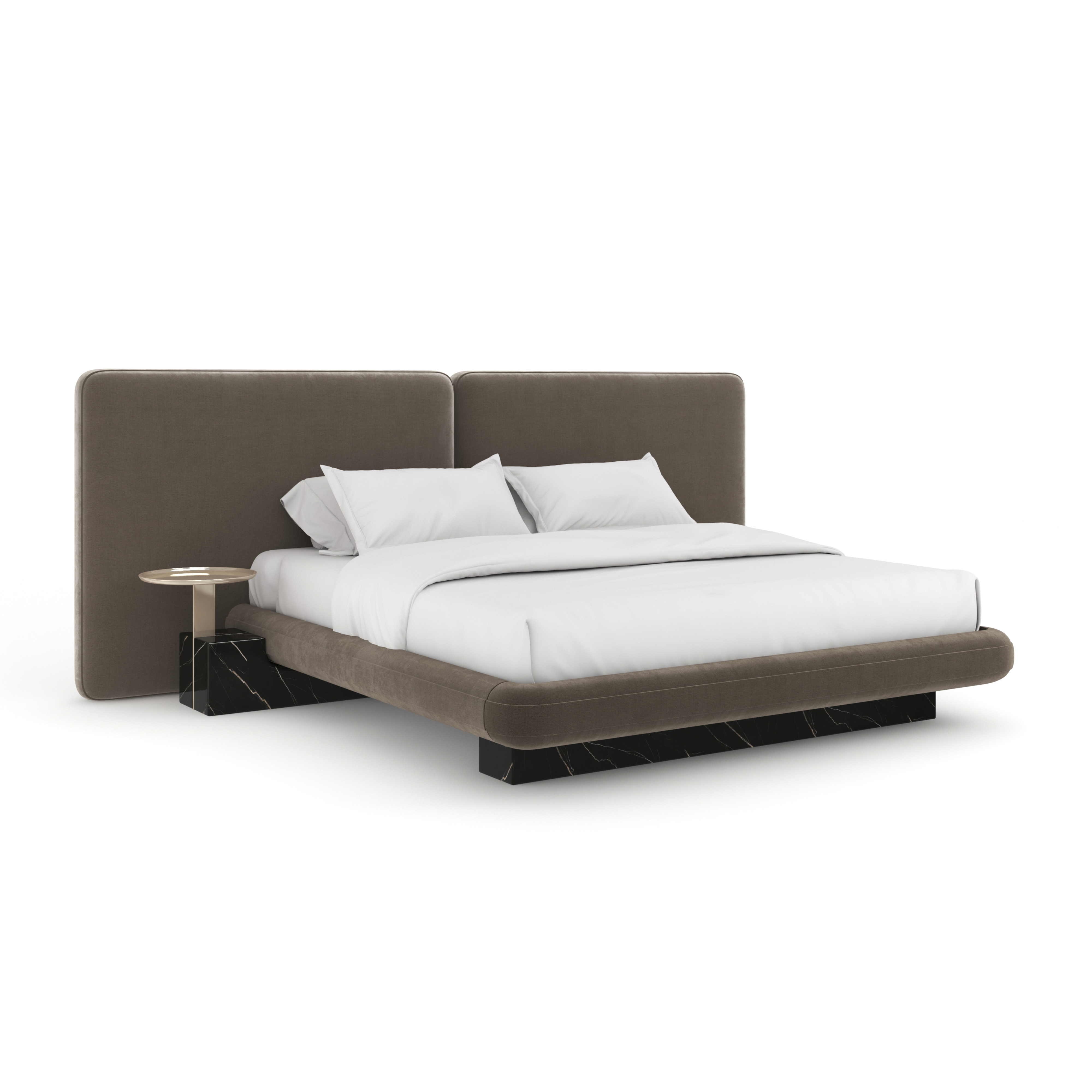 Overlap Uph 2 Pnl Qn Bed Dk Taupe