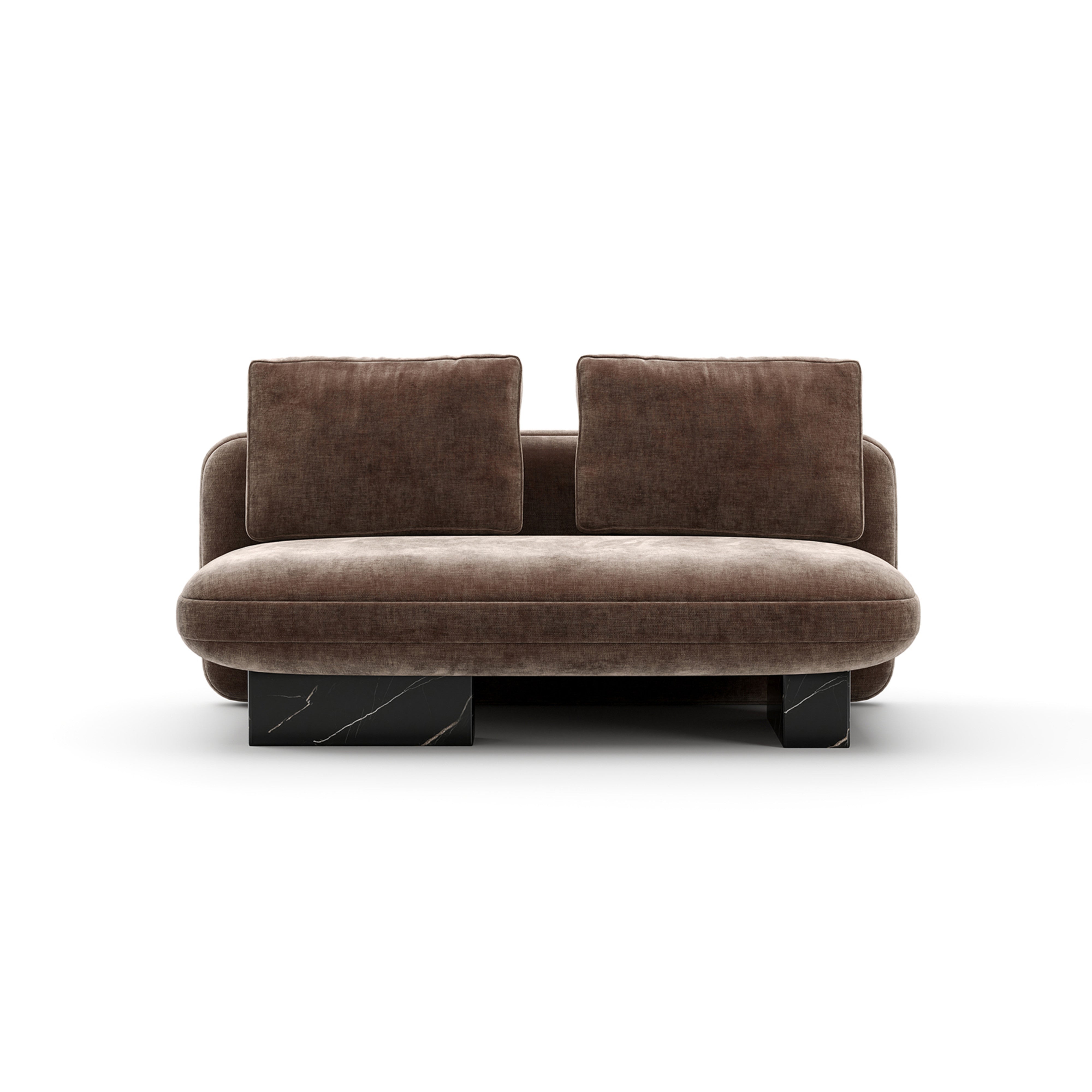 Overlap Armless Loveseat Dk Taupe