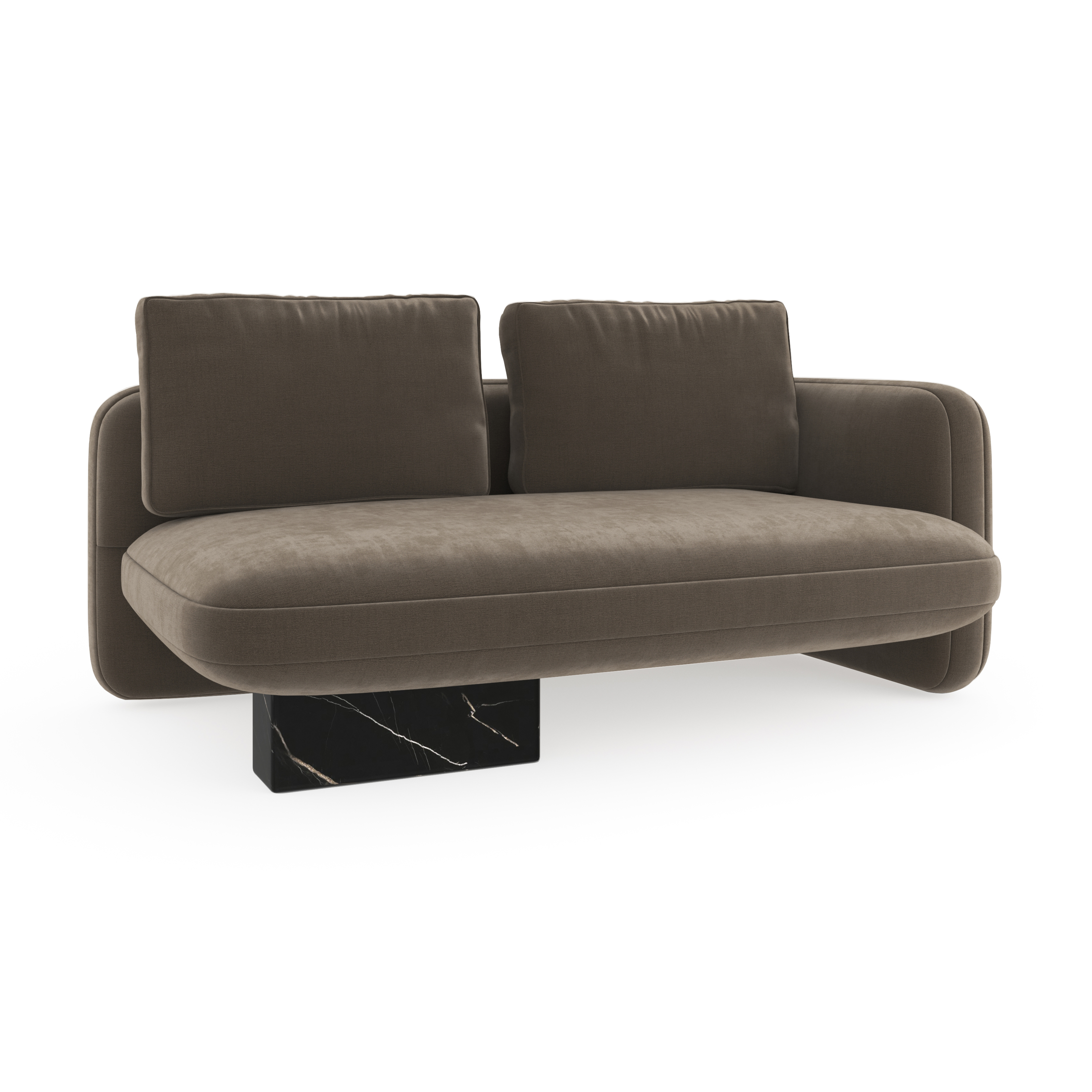 Overlap Raf Loveseat Dark Taupe