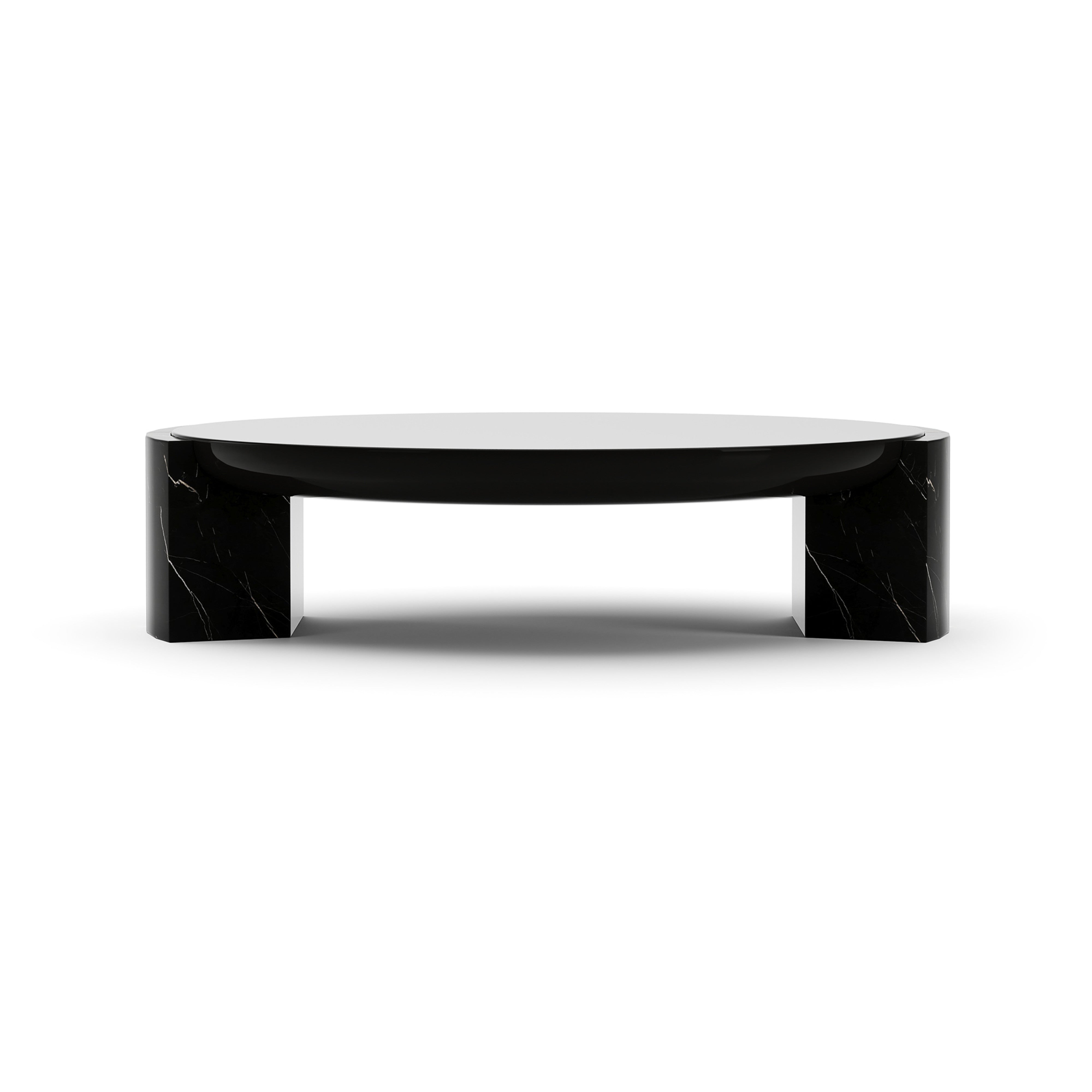 Overlap Round Cocktail Table Dark
