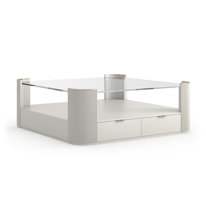 Love Square Cocktail Table - Matte Pearl