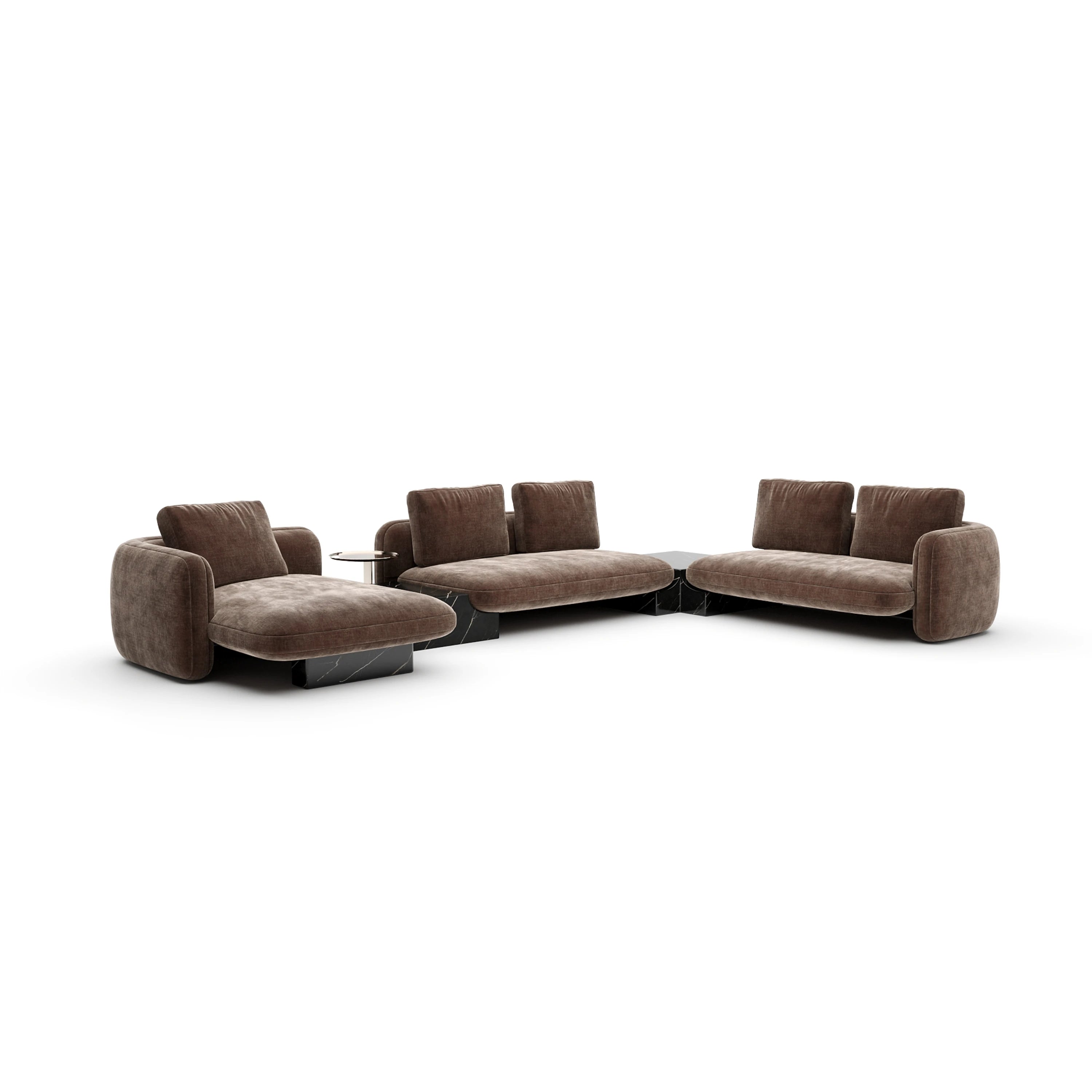 Overlap 5Pc Right Sectional Dark Taupe - main image [data-sku='UPH-425V-SEC31-A']