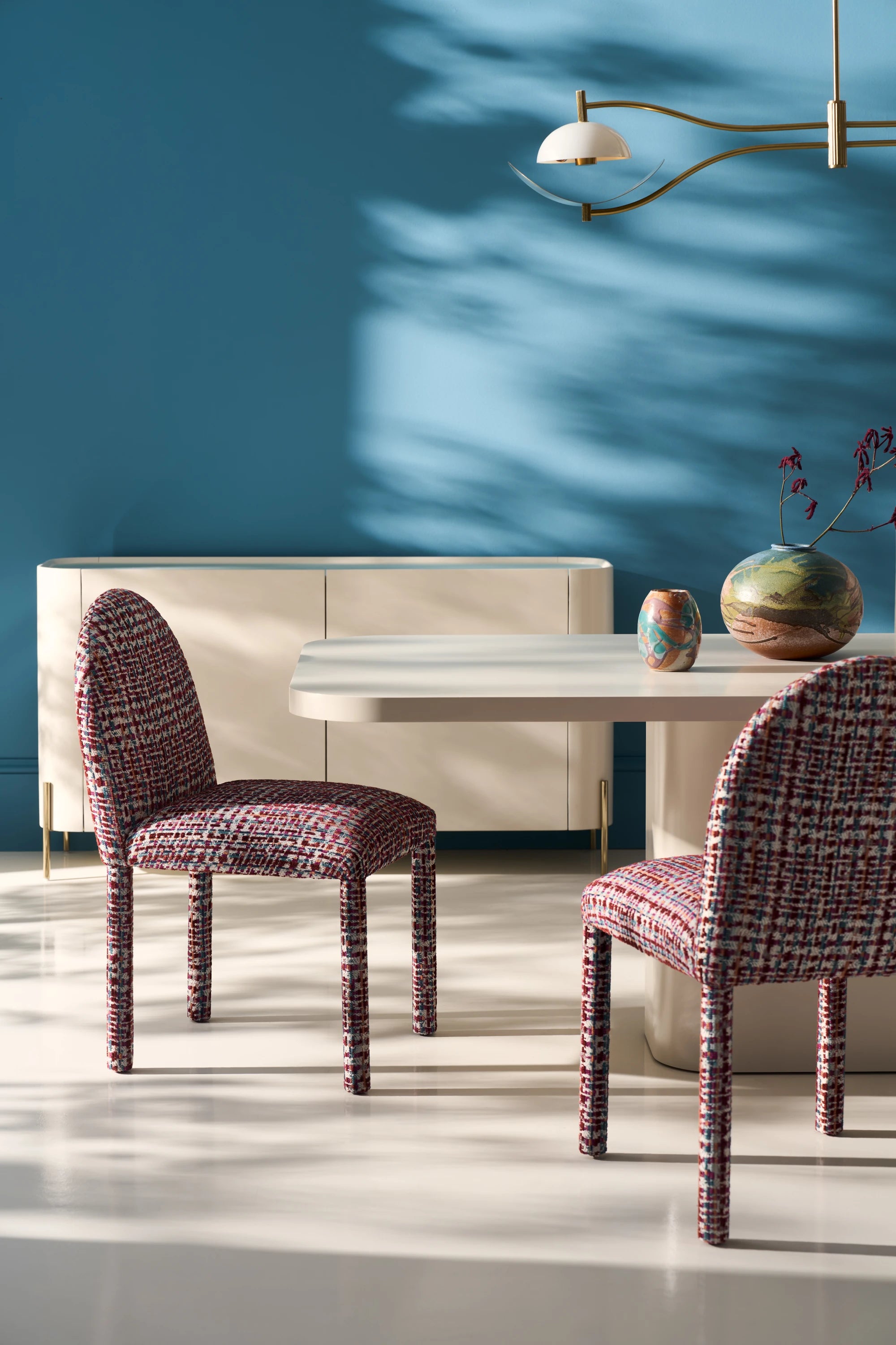 Atom Dining Table - Latte in room - angle 6.0
