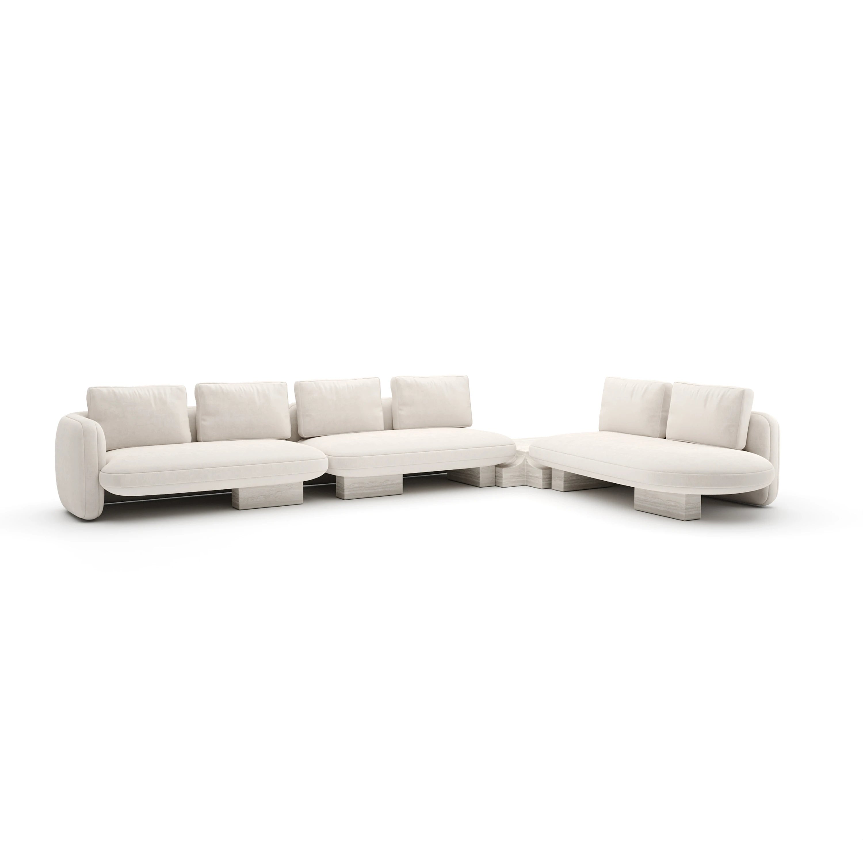 Overlap L Bumper Sectional Ecru - main image