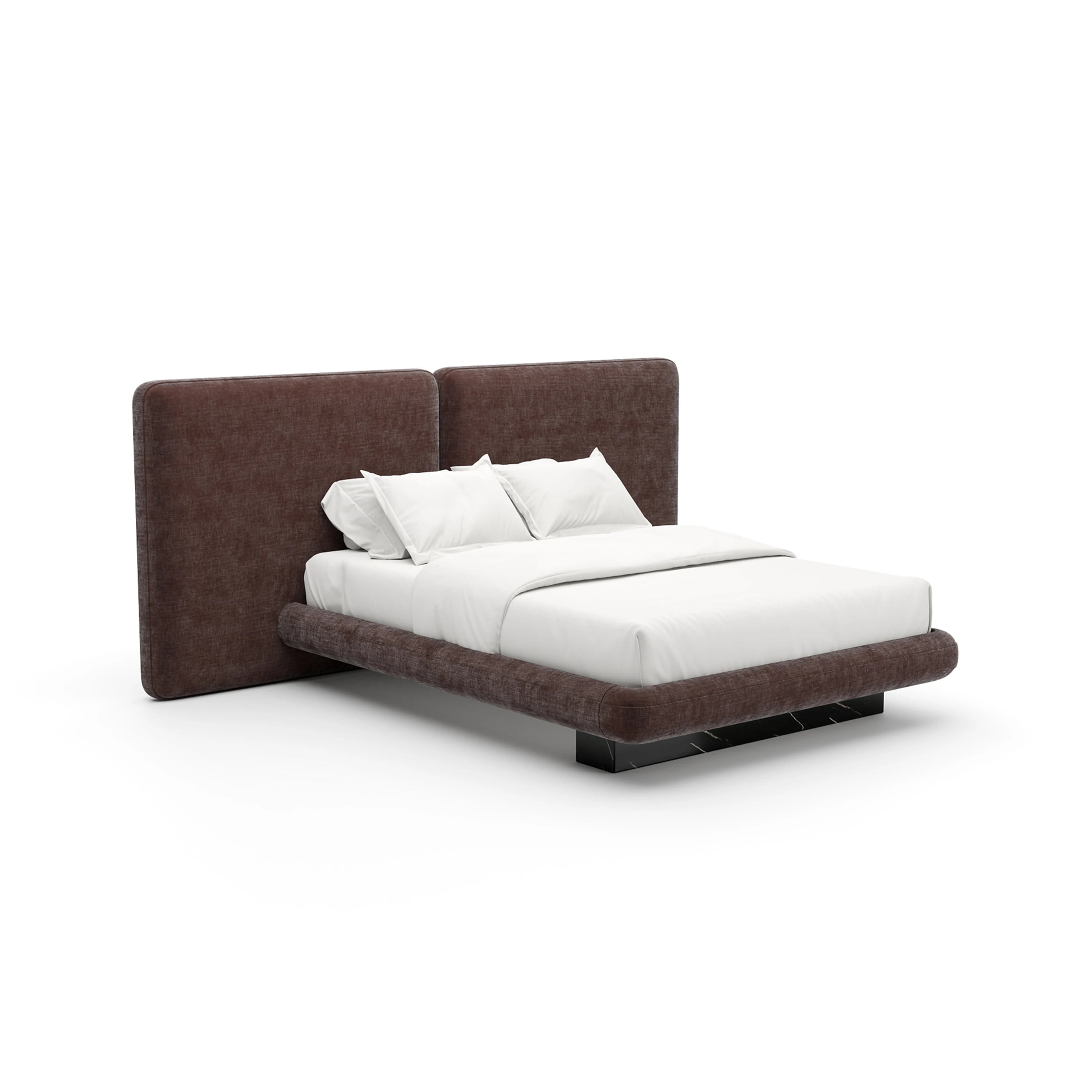 Overlap Uph 2 Pnl Qn Bed Hb Dk Taupe - main image