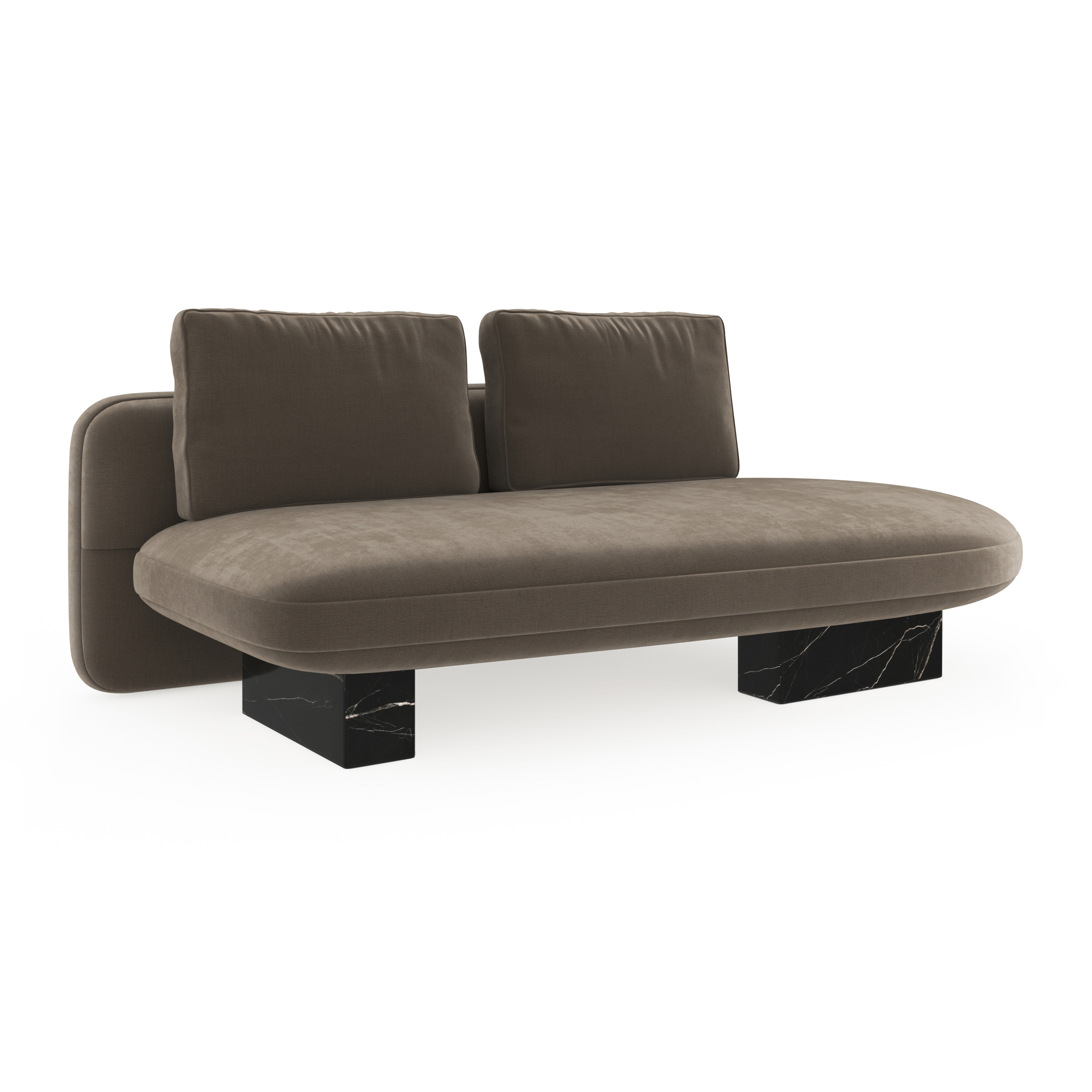 Overlap Laf Armless Bumper Dk Taupe