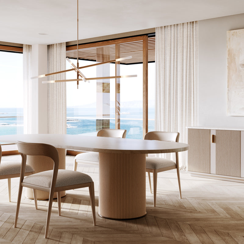 Rhythm  Oval Stone Top Dining Tbl