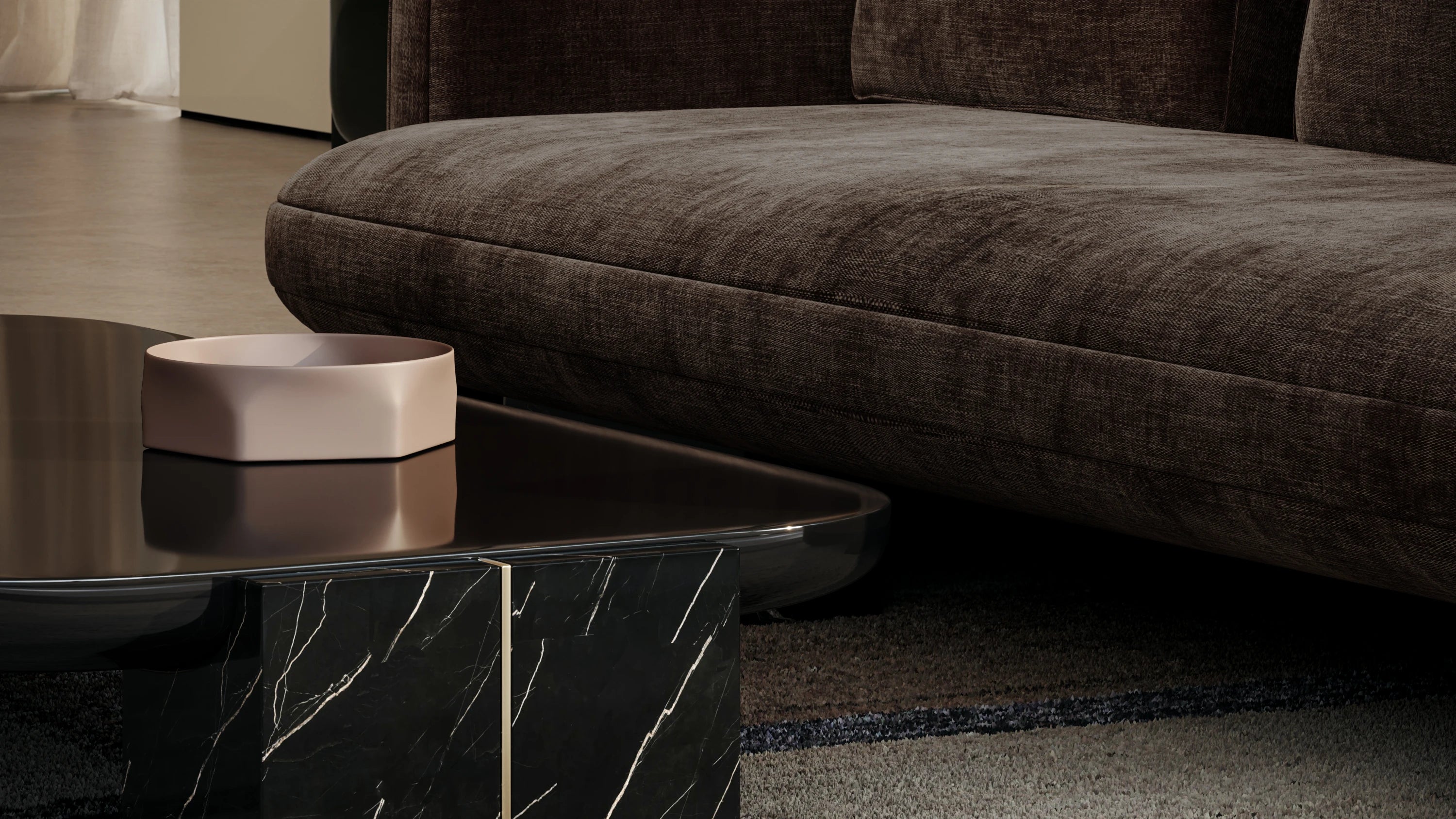 Overlap Laf Loveseat Dark Taupe - detail 2.0