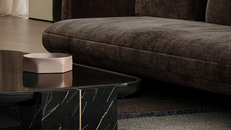 Overlap Laf Loveseat Dark Taupe