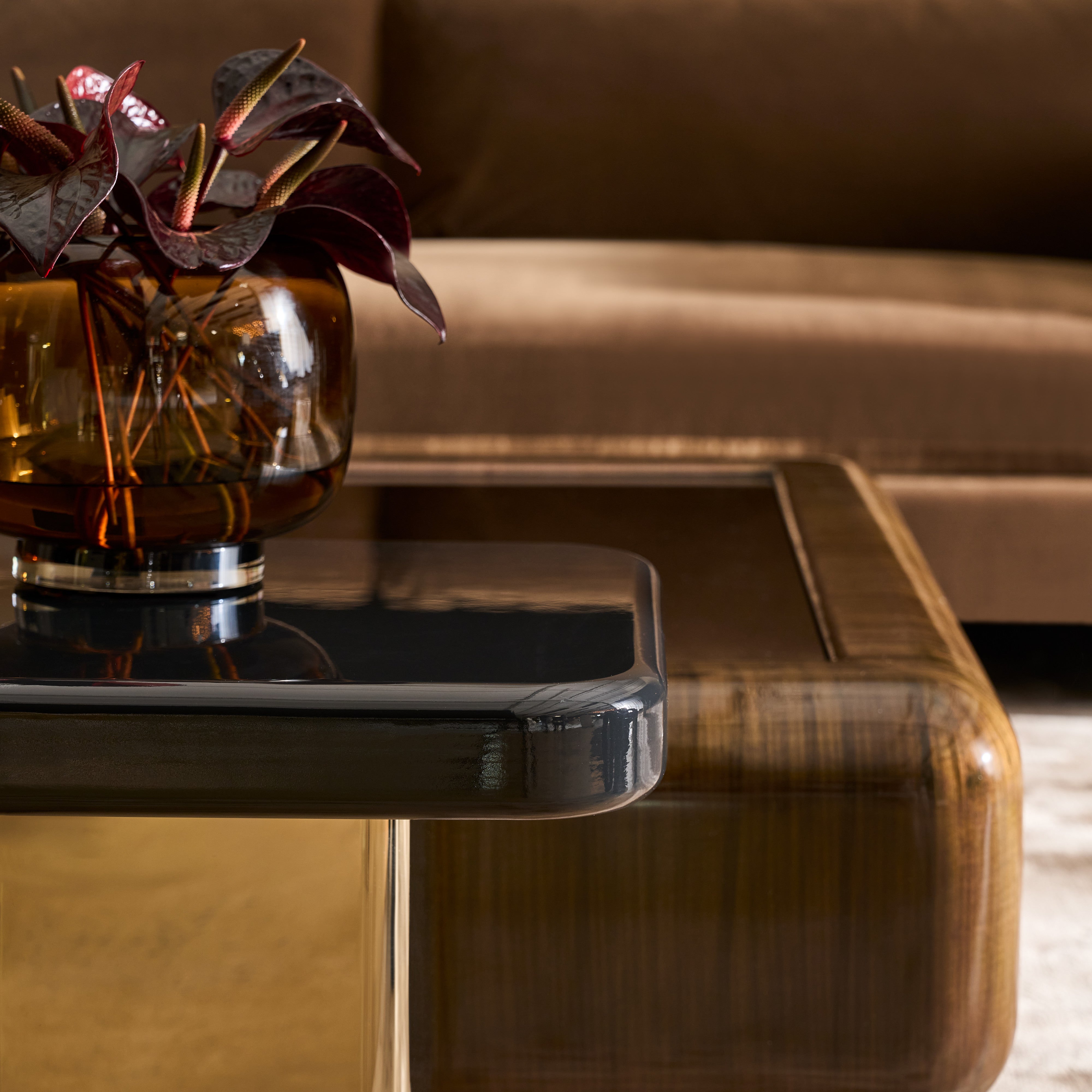 detail of Gelee Accent Table - Chocolate
