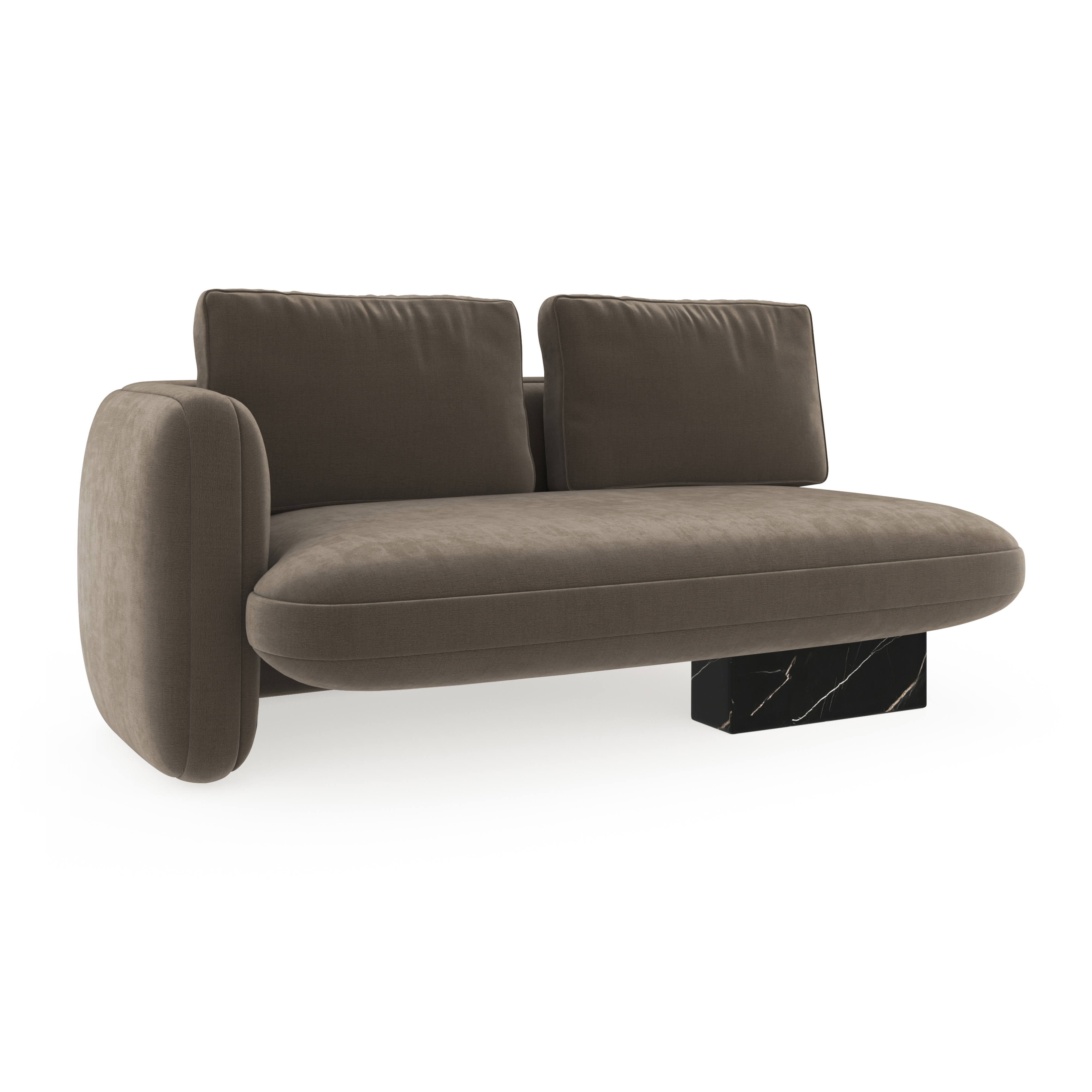 Overlap Laf Loveseat Dark Taupe
