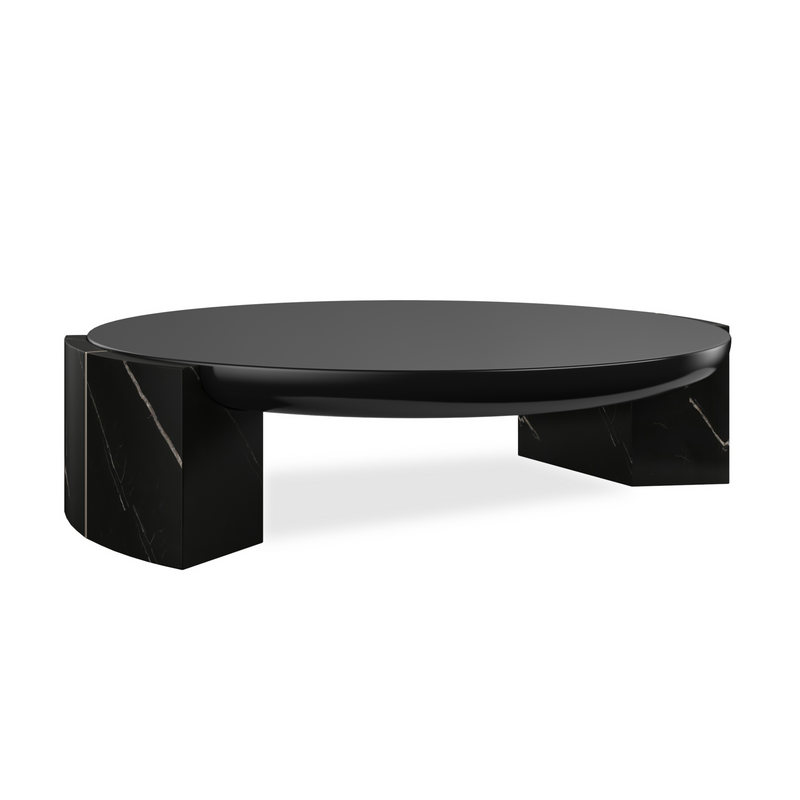 Overlap Round Cocktail Table Dark