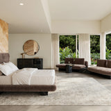 Overlap Uph 2 Pnl Qn Bed Hb Dk Taupe in room - angle 1