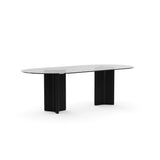 Viola Clear Oval Dble Ped Dining Table - primary image