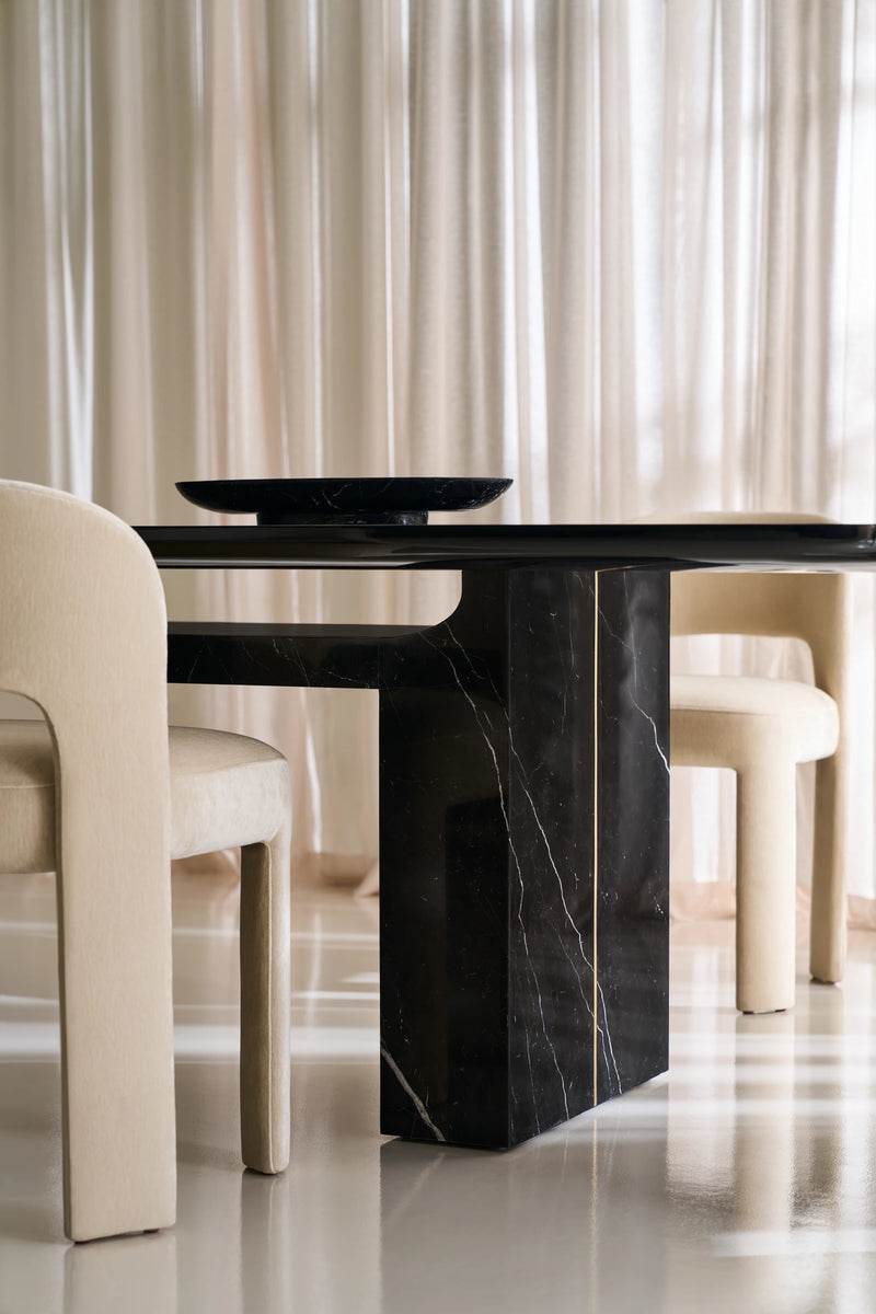 Overlap Rectangle Dining Table Dark