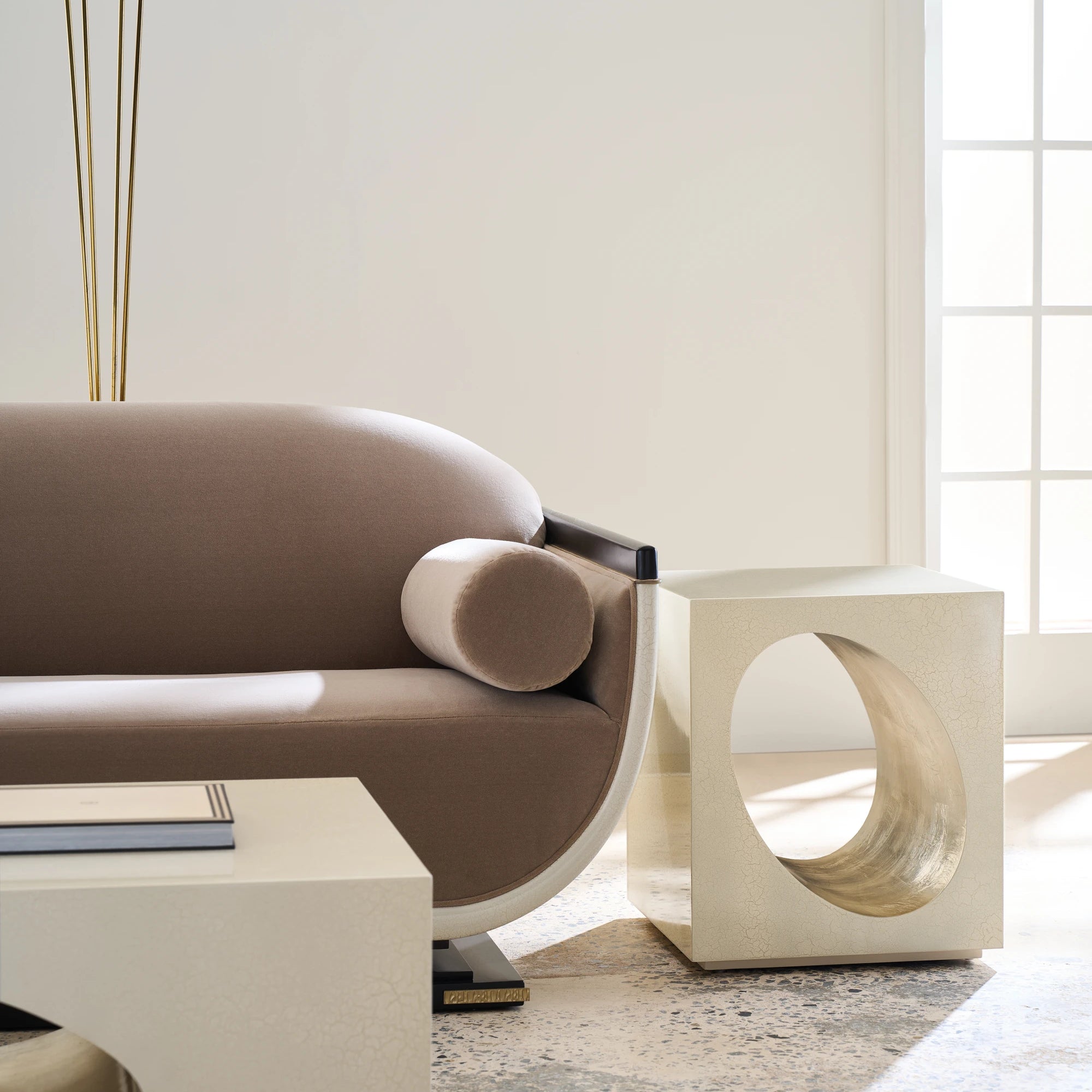 Chasm End Table in room - angle 1