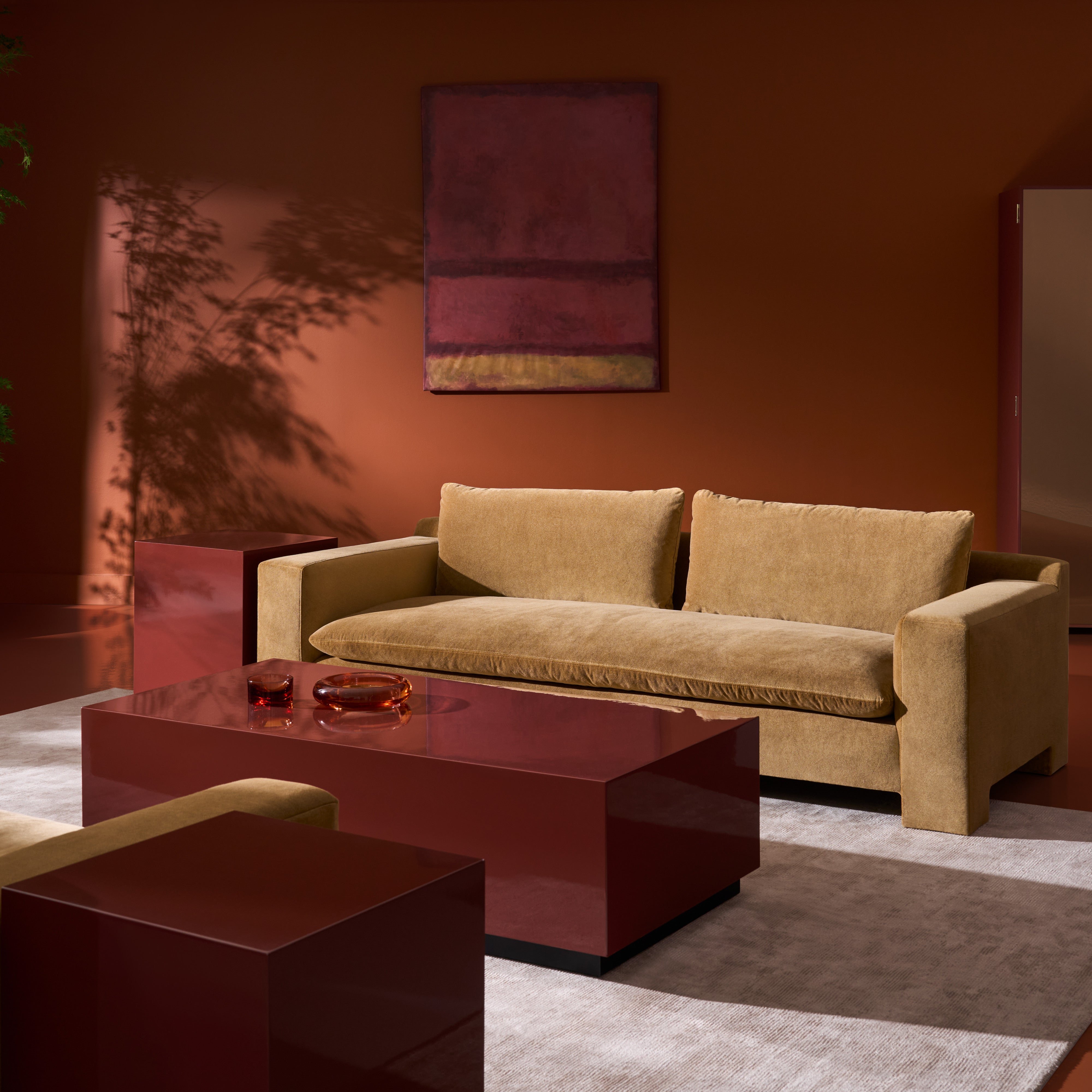 room with Devon 98" Sofa Camel