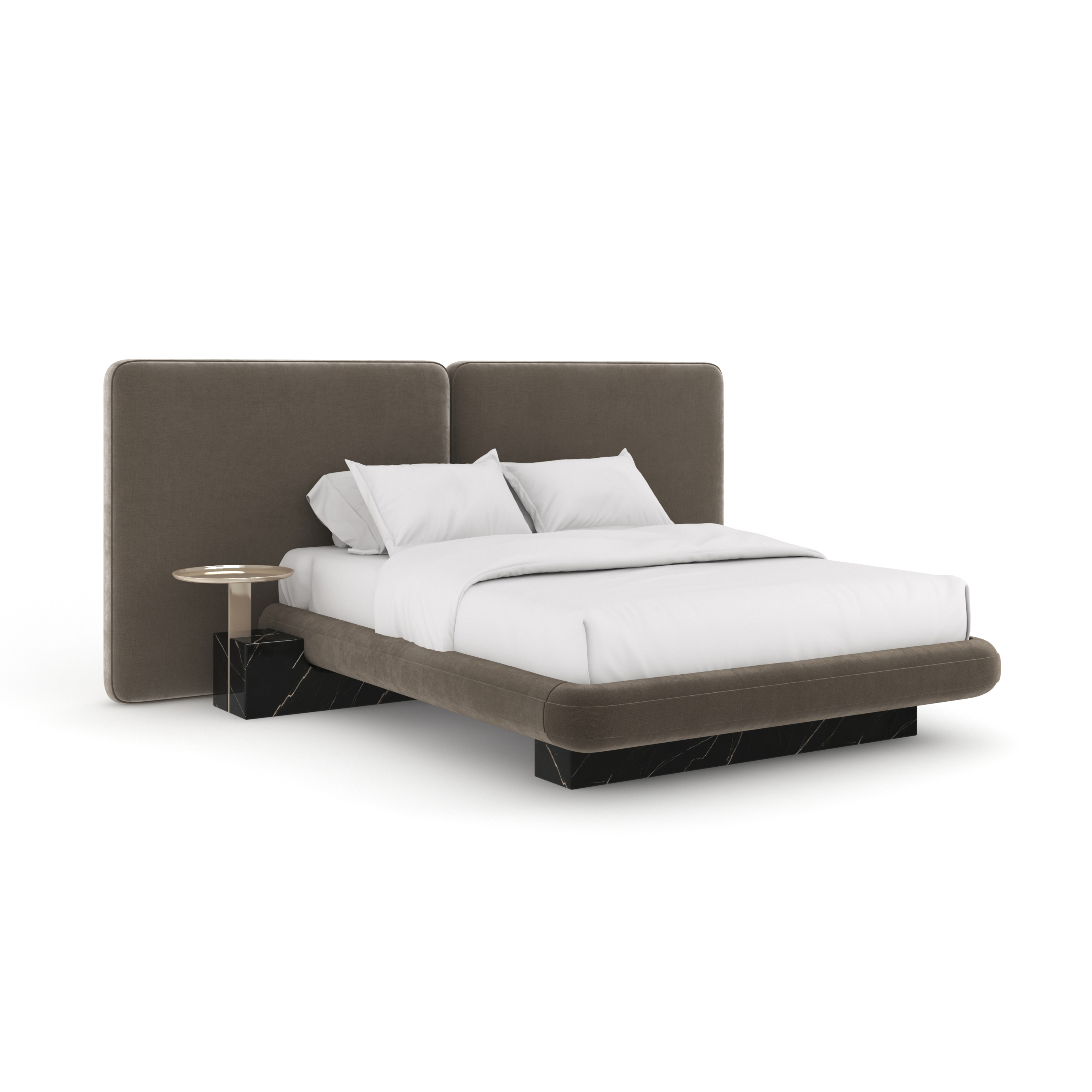 Overlap Uph 2 Pnl Kg Bed Dk Taupe