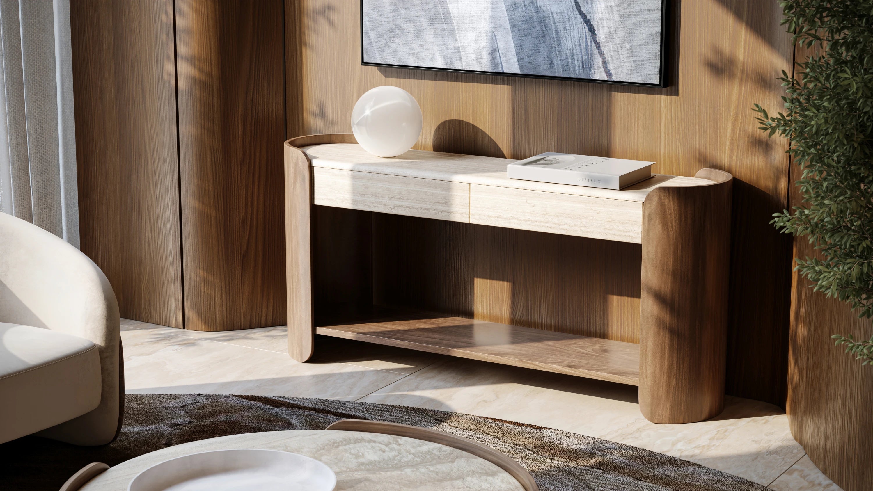 Fleur Console Table in room - angle 1