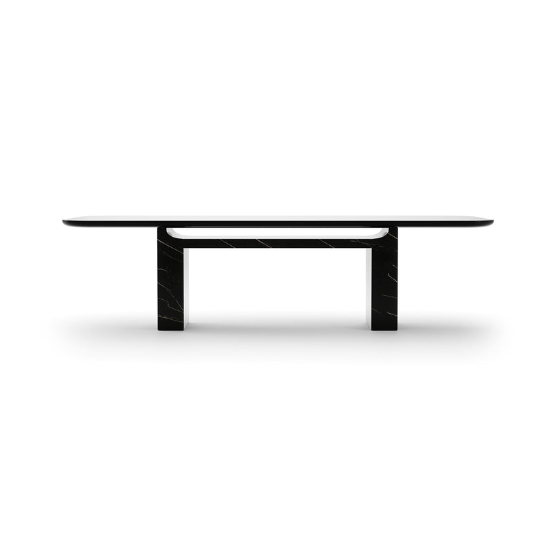 Overlap Rectangle Dining Table Dark