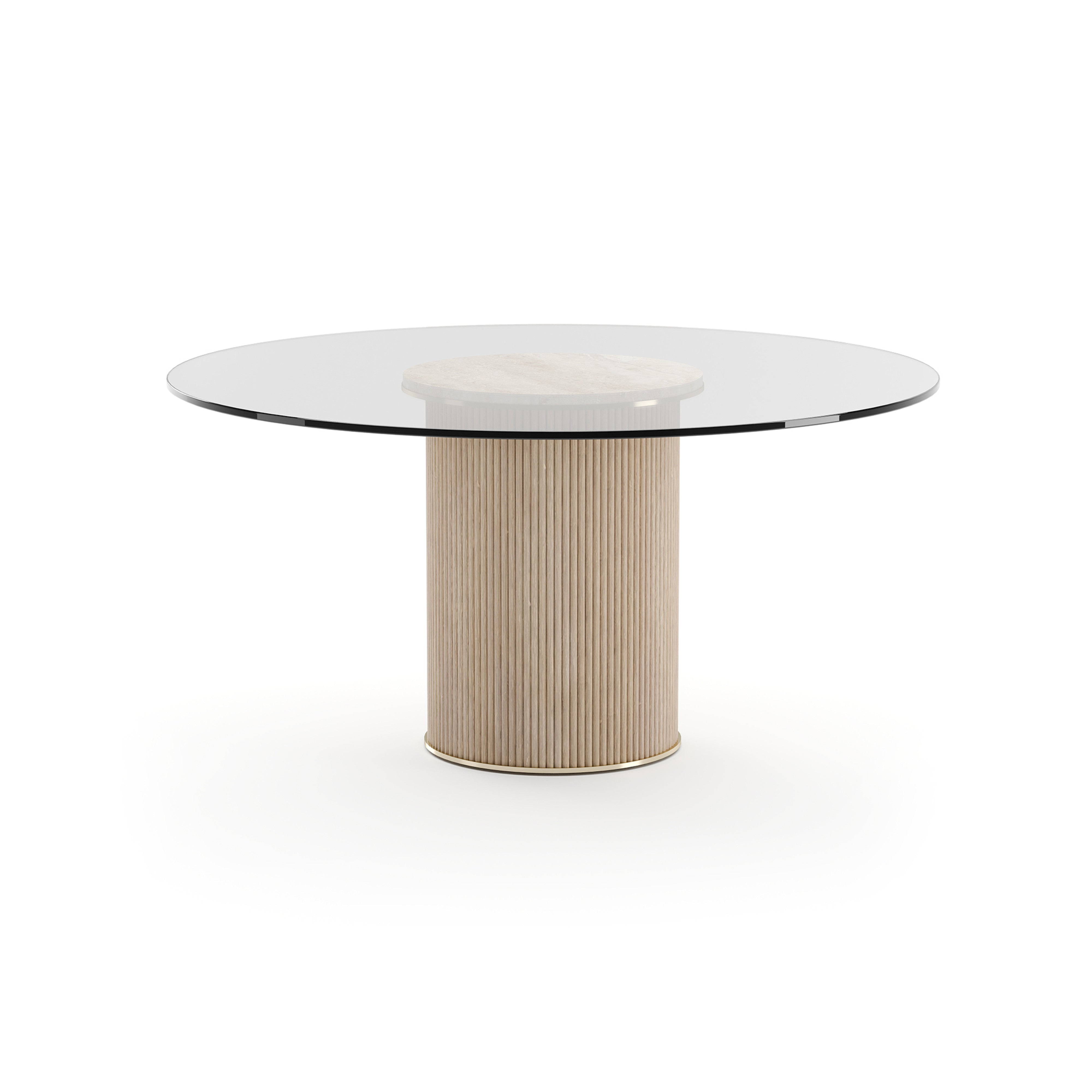 *Rhythm Round Glass Top Dining Tbl - angle 1