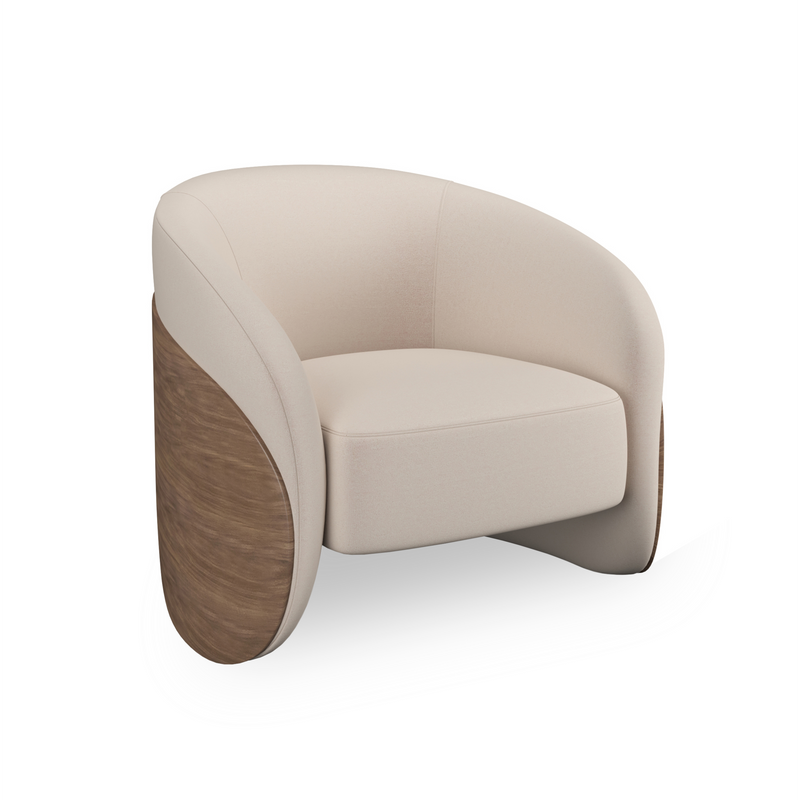 Fleur Wood Back Lounge Chair