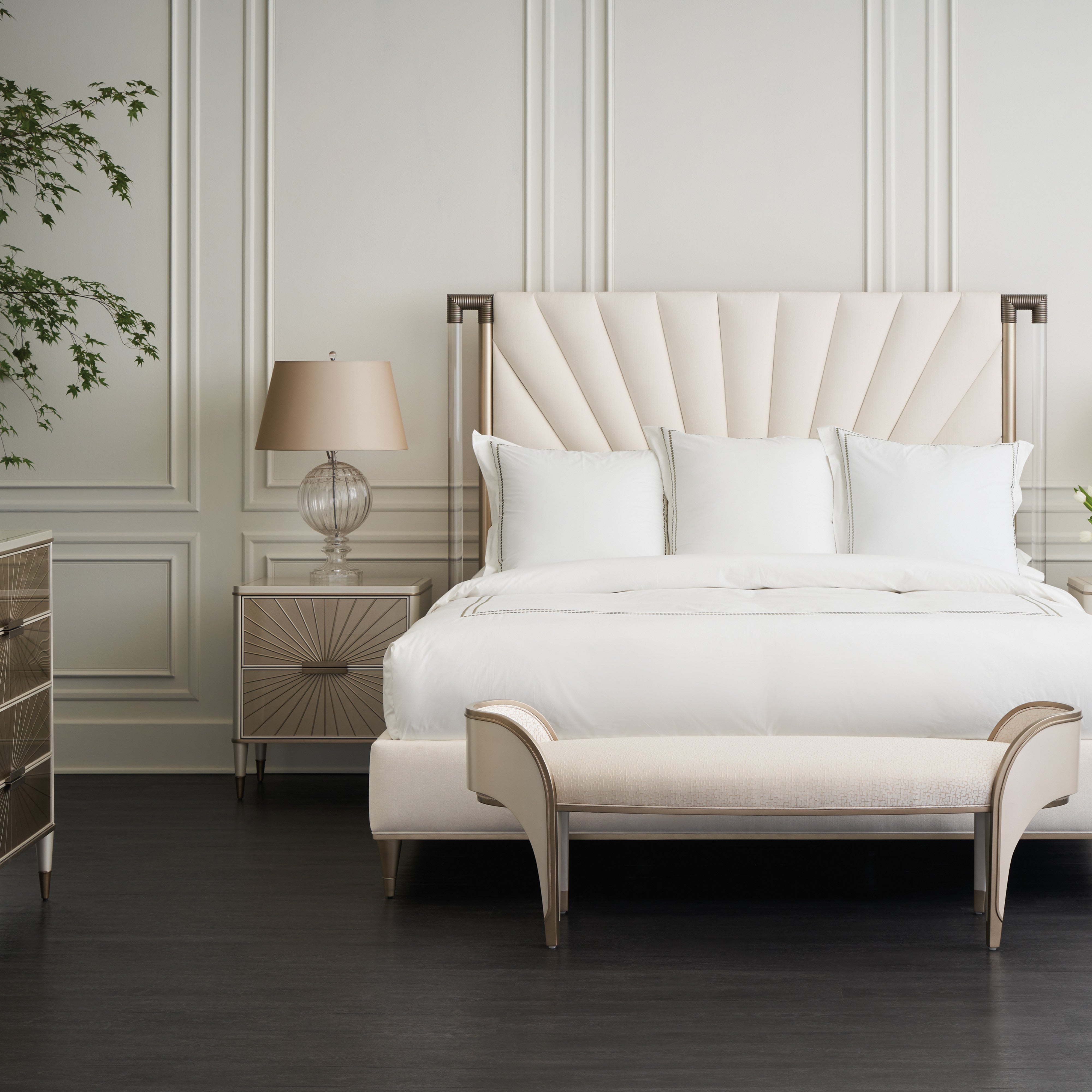 * Valentina Uph Queen Bed in room - angle 2