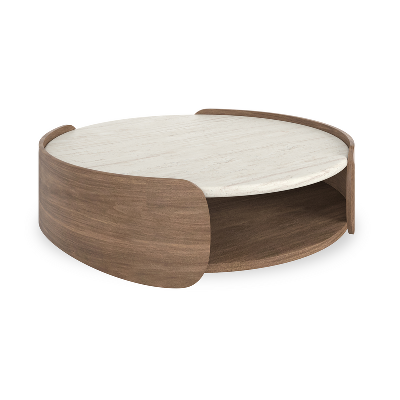Fleur Open Cocktail Table W/Wood Shelf
