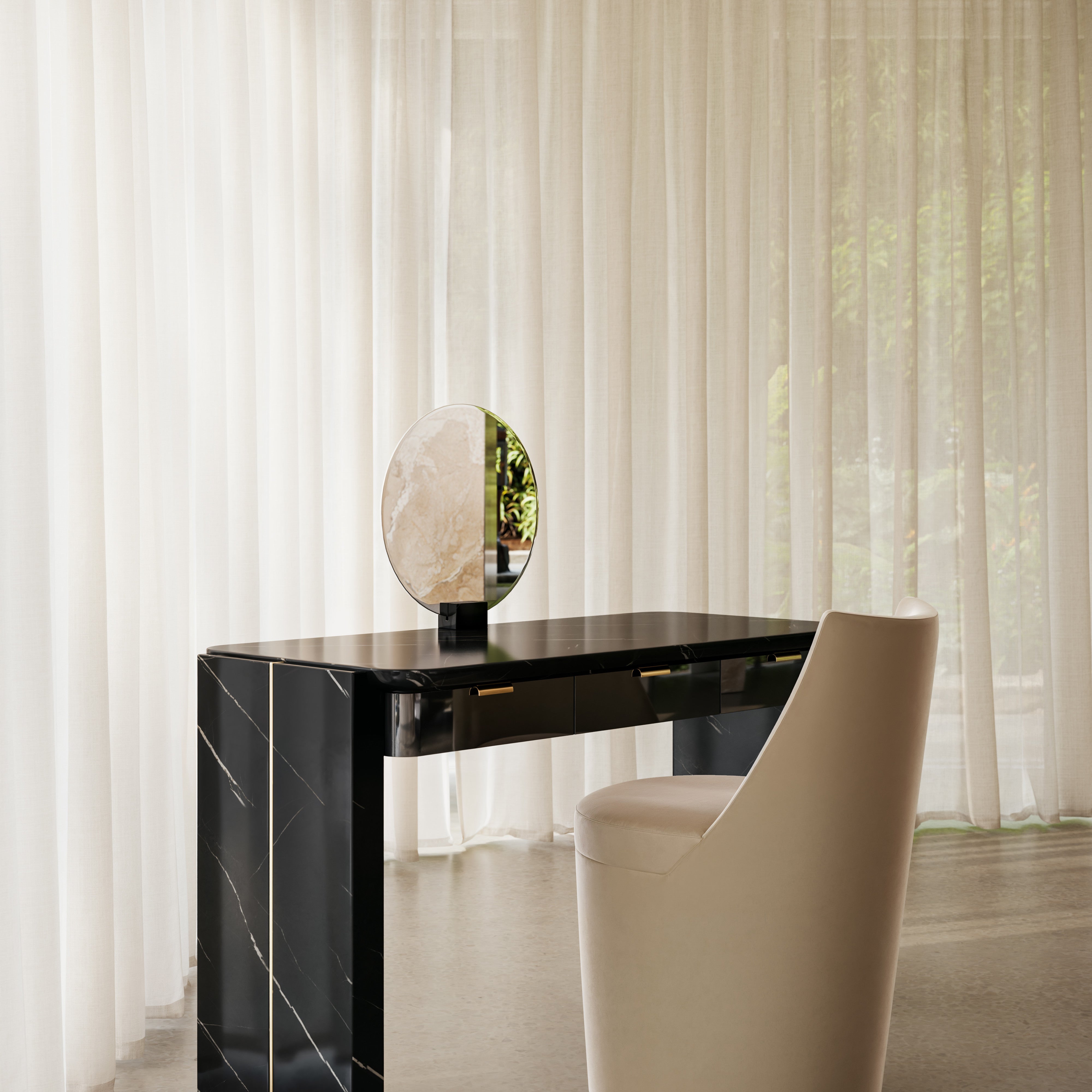 room with Overlap Vanity Dark