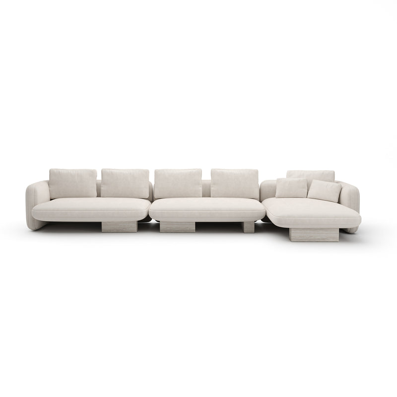 Overlap Right Chaise Sec Large Ecru